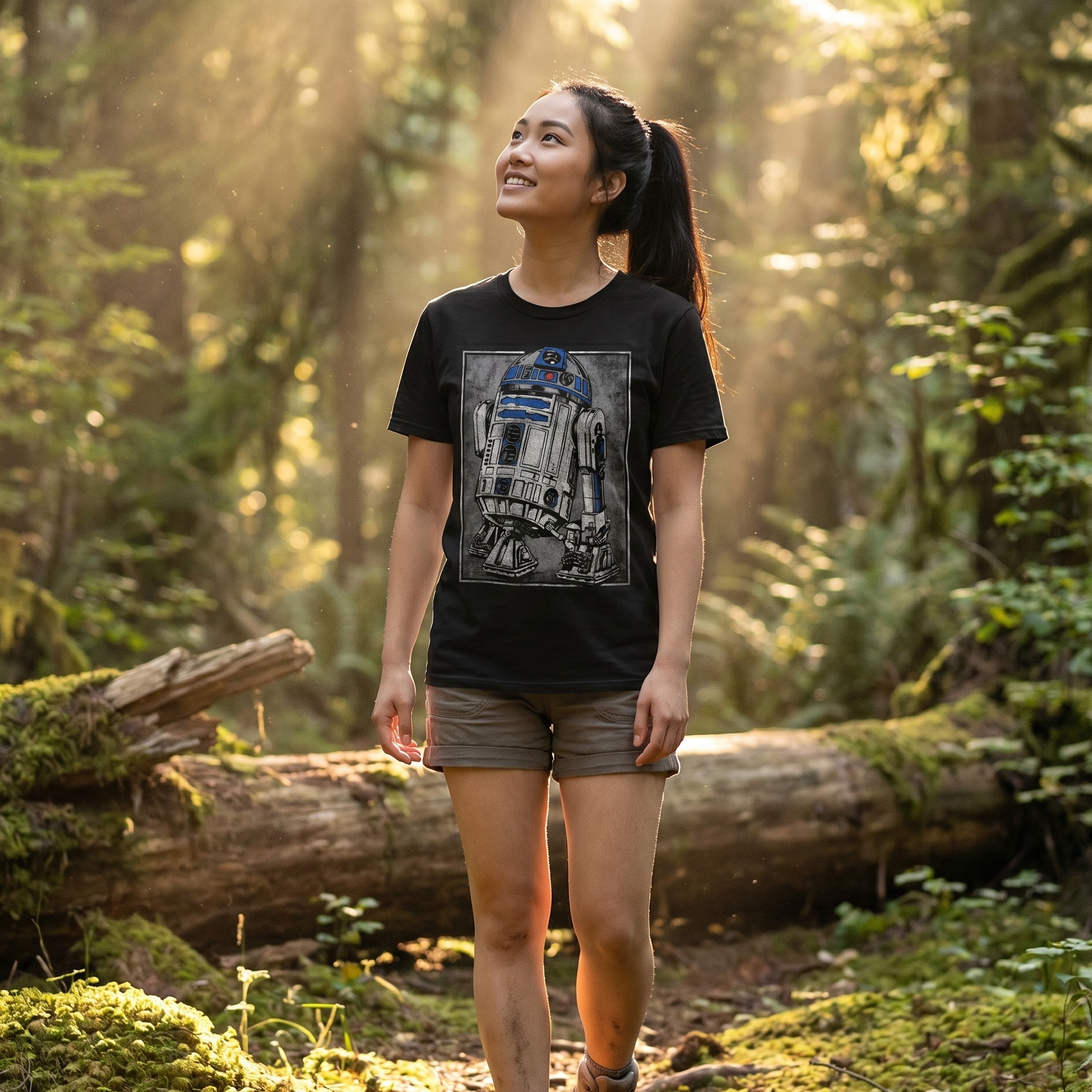 Star Wars - R2D2 Portret Koszulka czarna