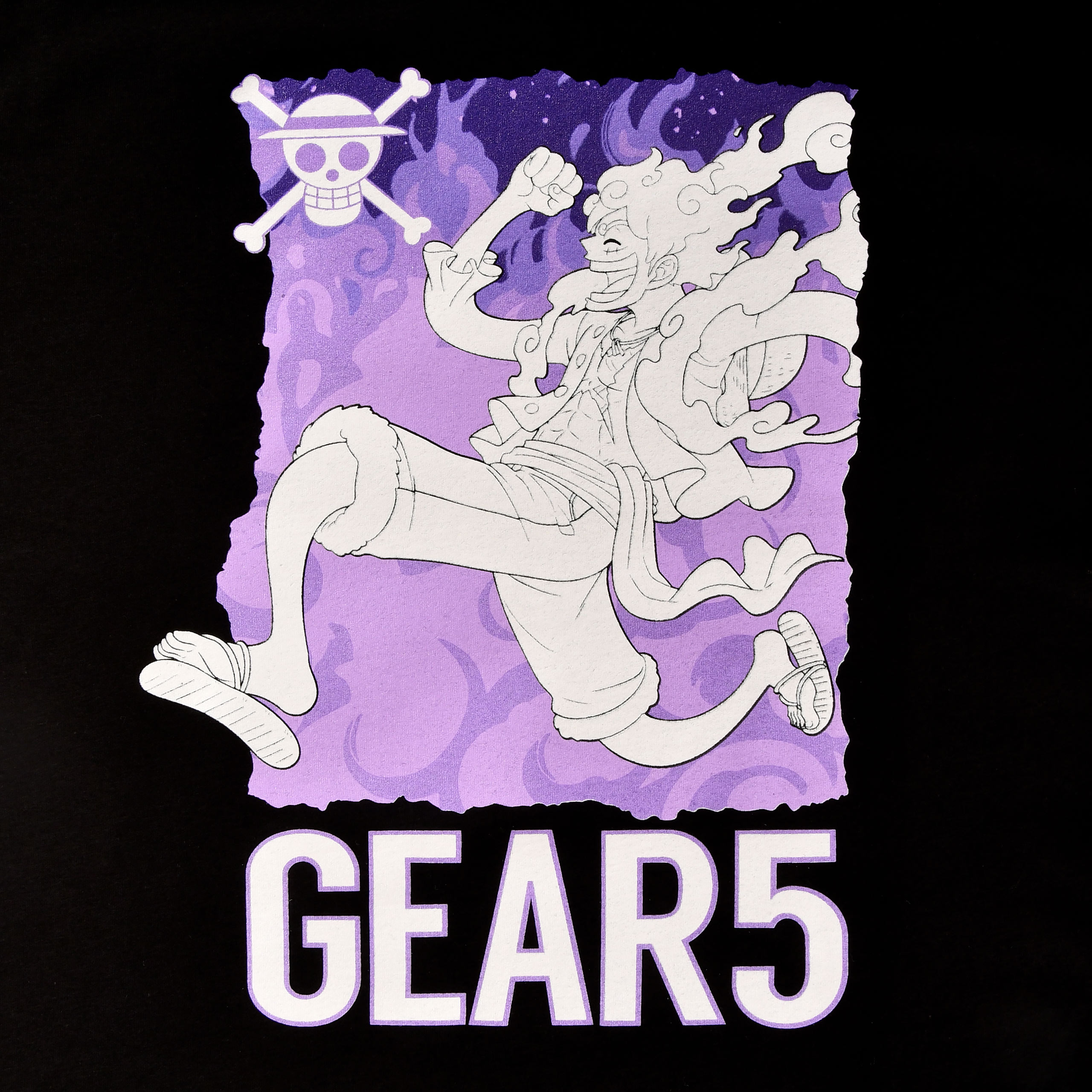 One Piece: Gear 5 - T-shirt noir Monkey D. Luffy