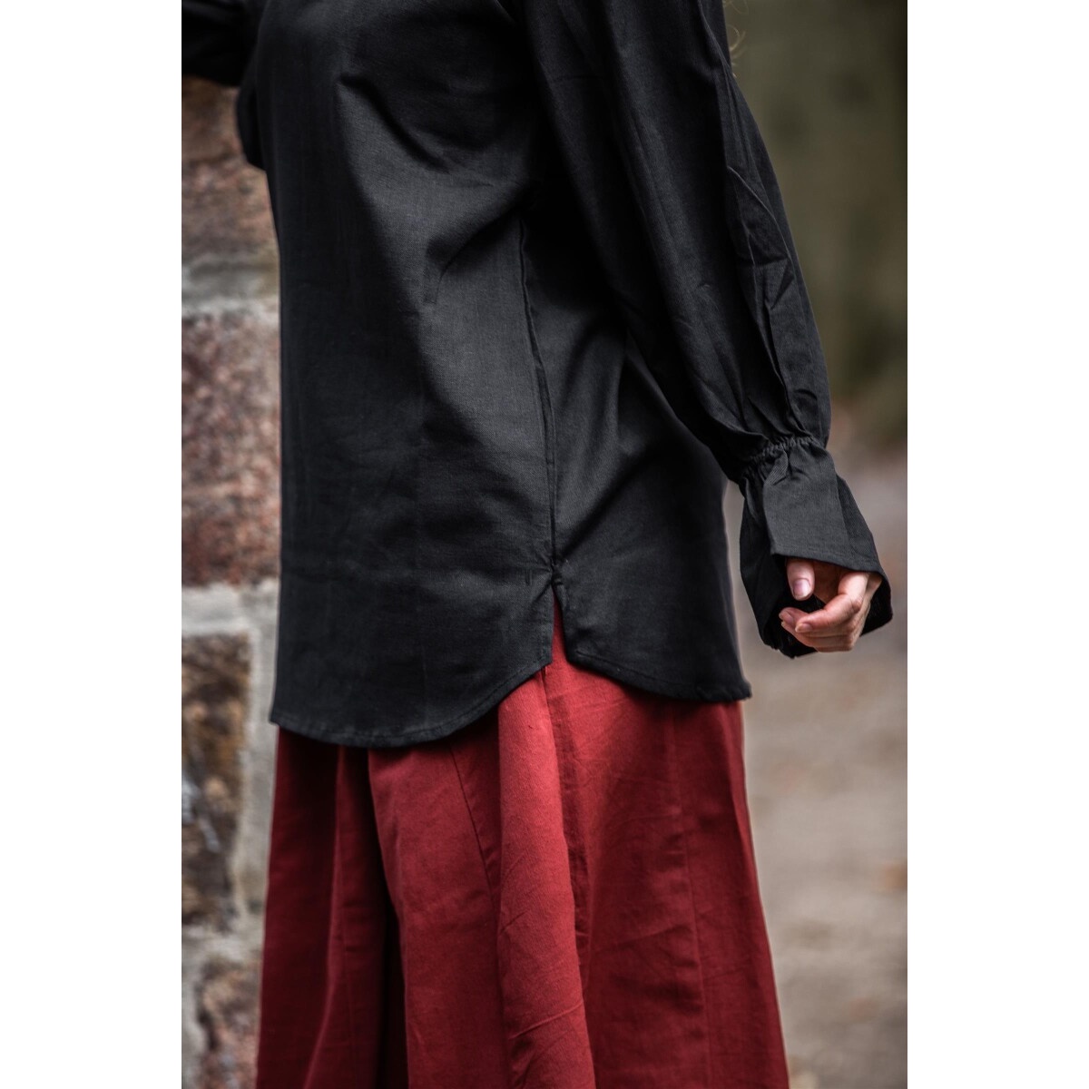 Middeleeuwse blouse Morgan zwart