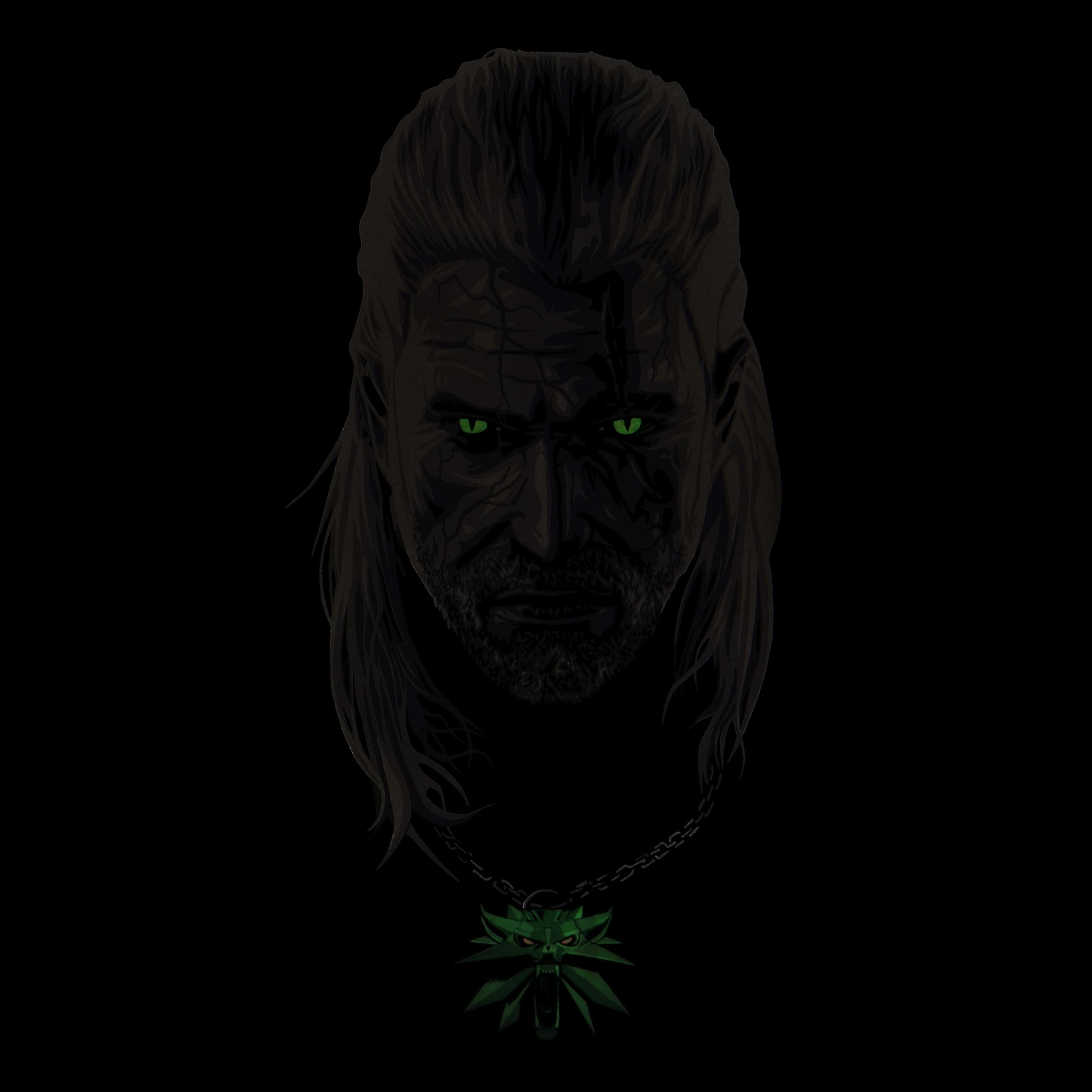 Witcher - T-shirt Geralt empoisonné phosphorescent noir