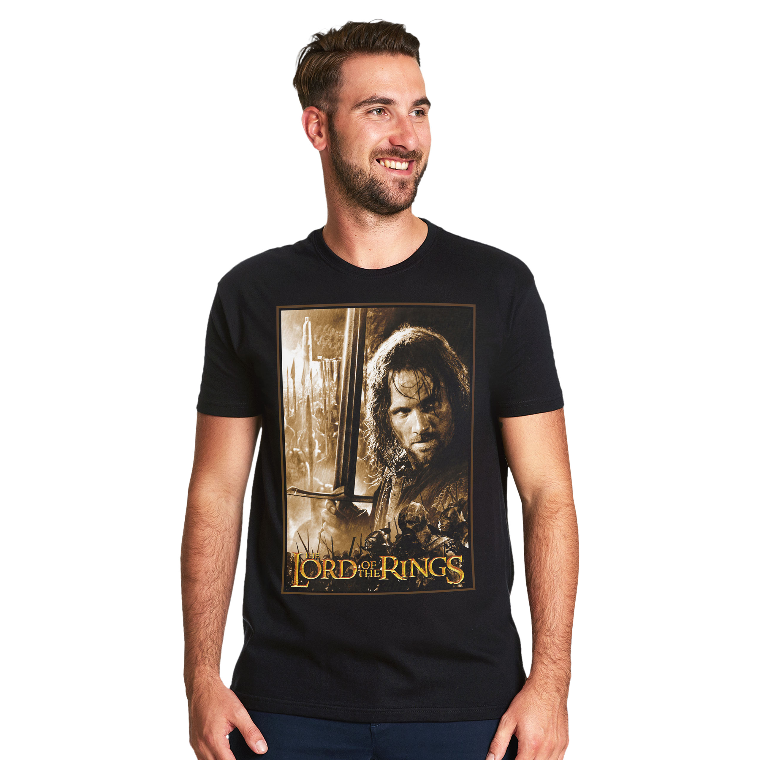 Camiseta negra de Aragorn Hero - El señor de los anillos