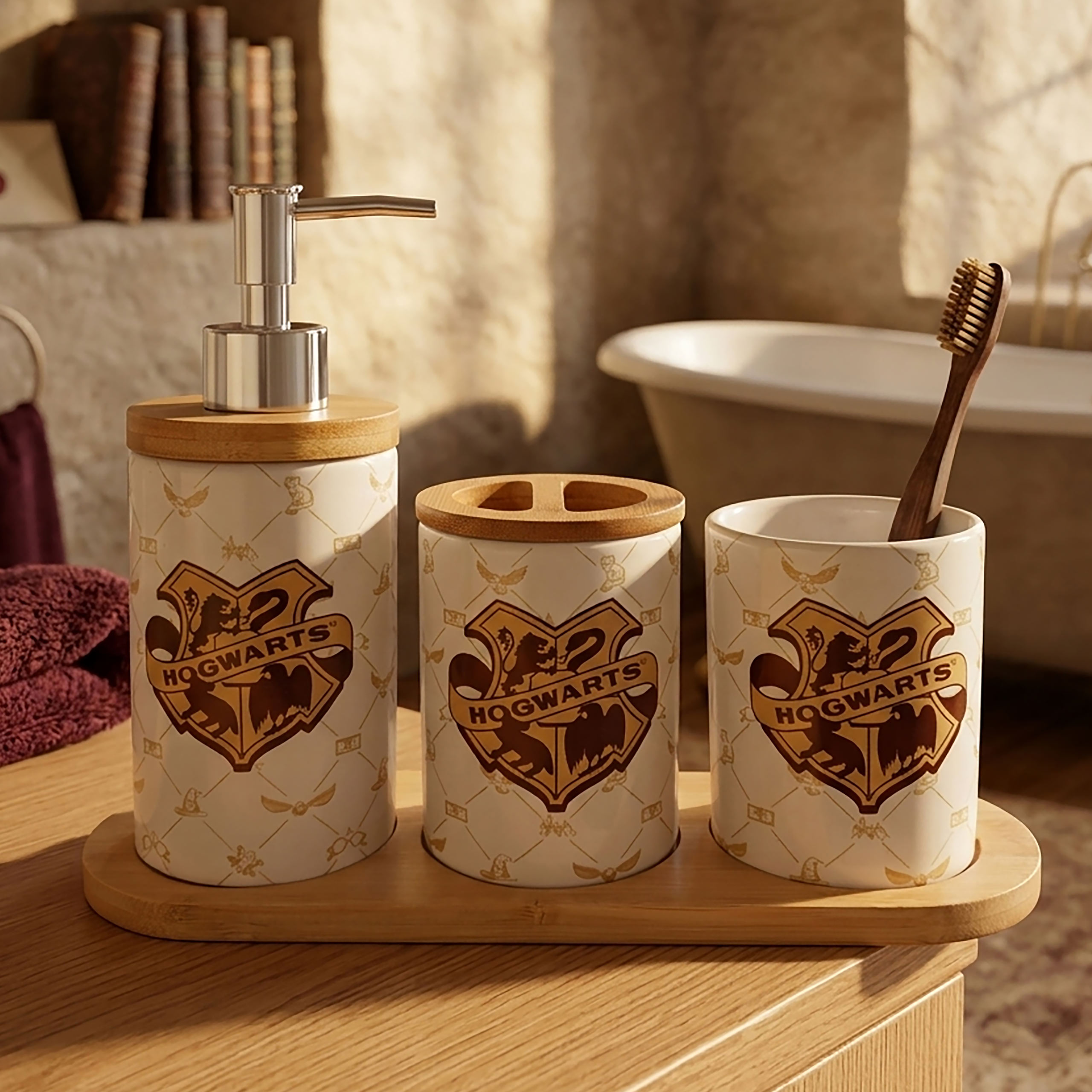Harry Potter - Set da bagno stemma Hogwarts 3 pezzi