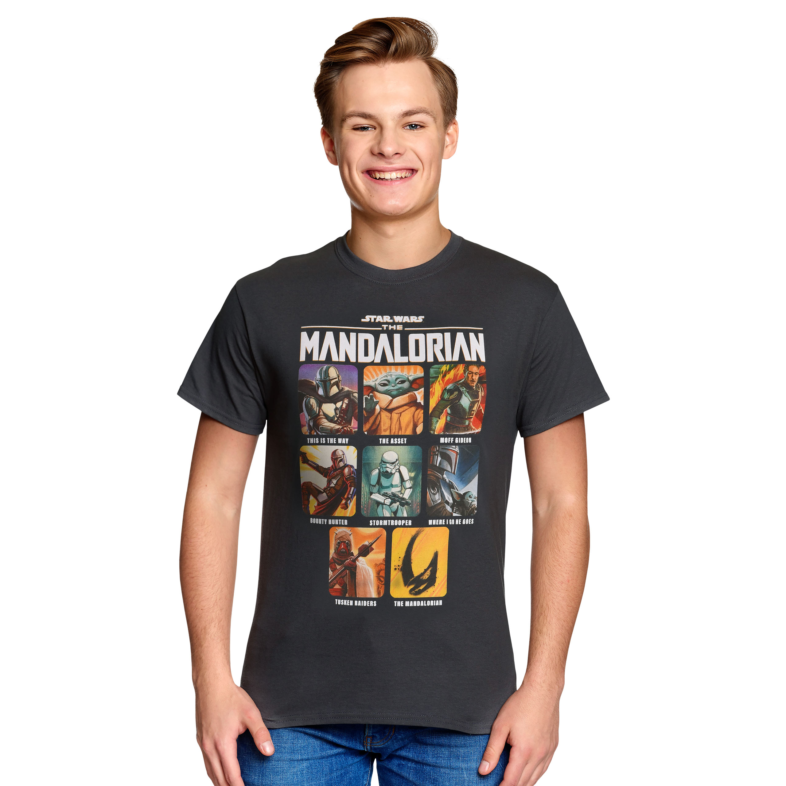The Mandalorian Characters T-Shirt grau - Star Wars