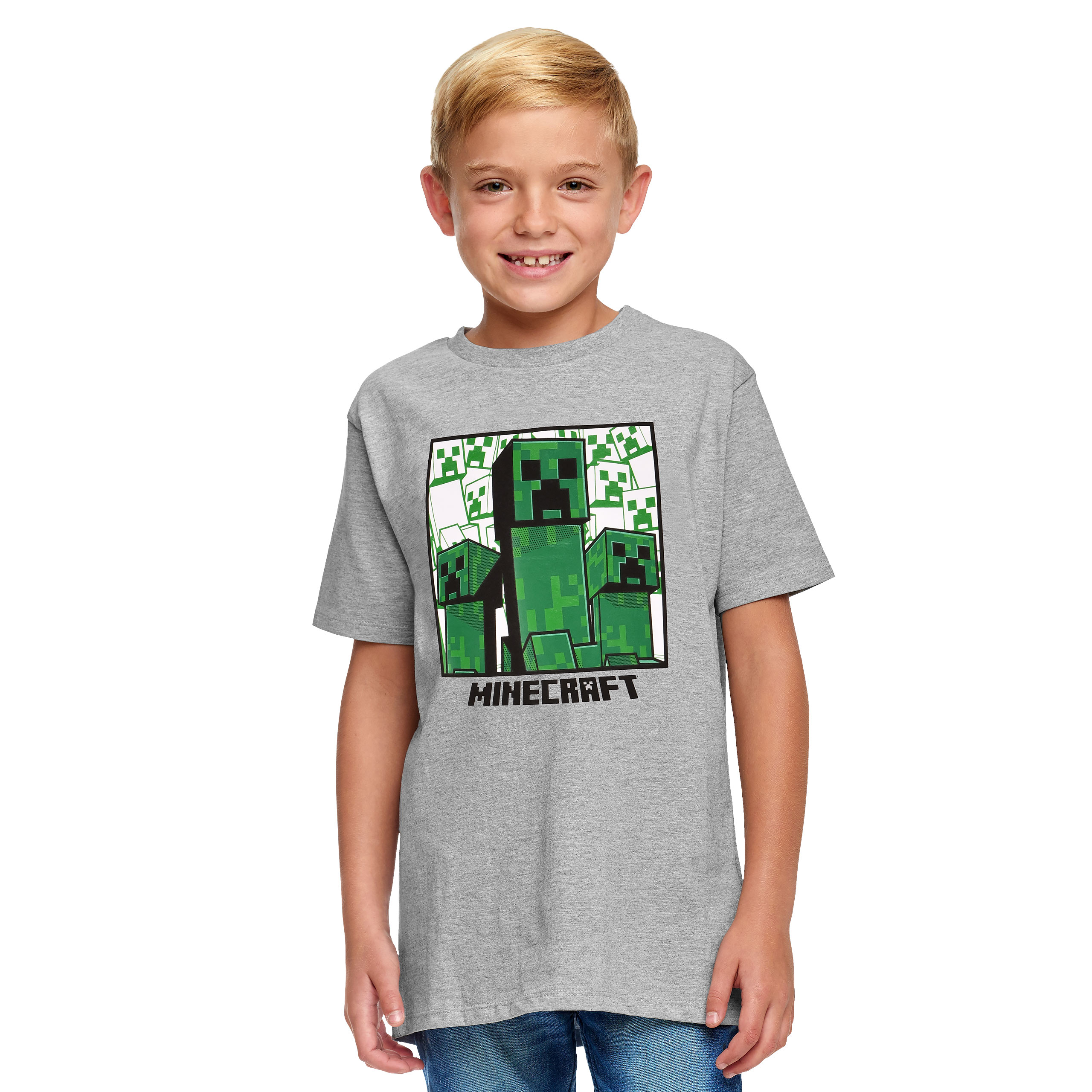 Minecraft - Creeper T-Shirt Kinder grau