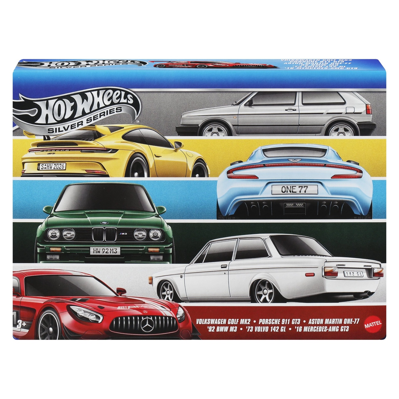 Hot Wheels Silver Series Véhicules moulés sous pression 6-pack 1/64 Euro Style