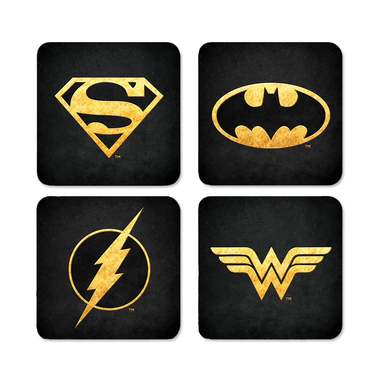 Set di 4 sottobicchieri DC Comics Logos