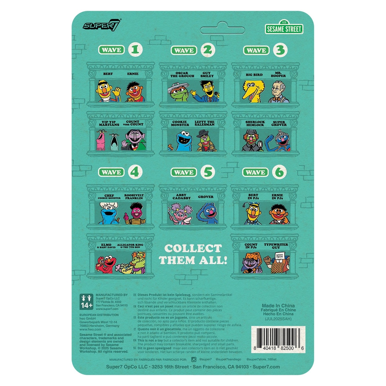 Sesame Street figurine articulée ReAction Wave 06 Ernie (pyjama) 10 cm