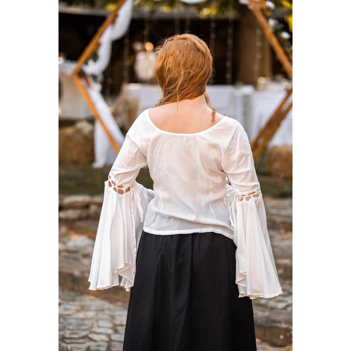 Mittelalter Bluse Carmen weiß