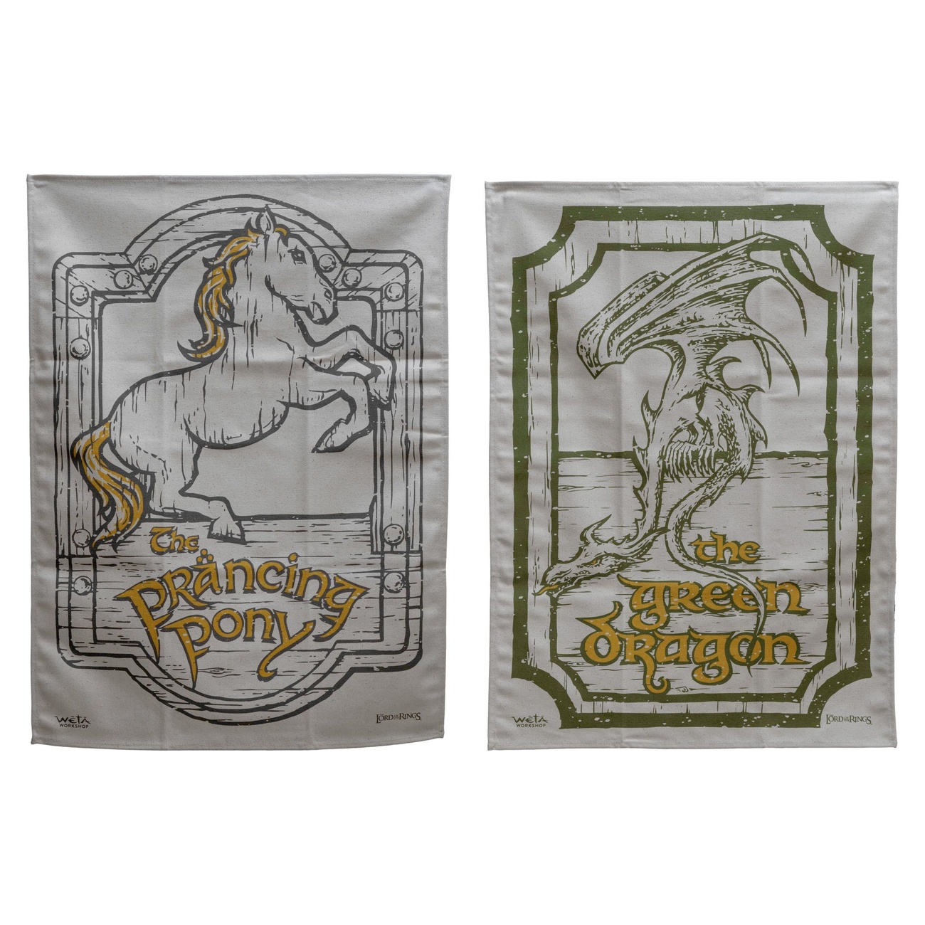 The Lord of the Rings - Green Dragon and Pony Tea Towel Set of 2
