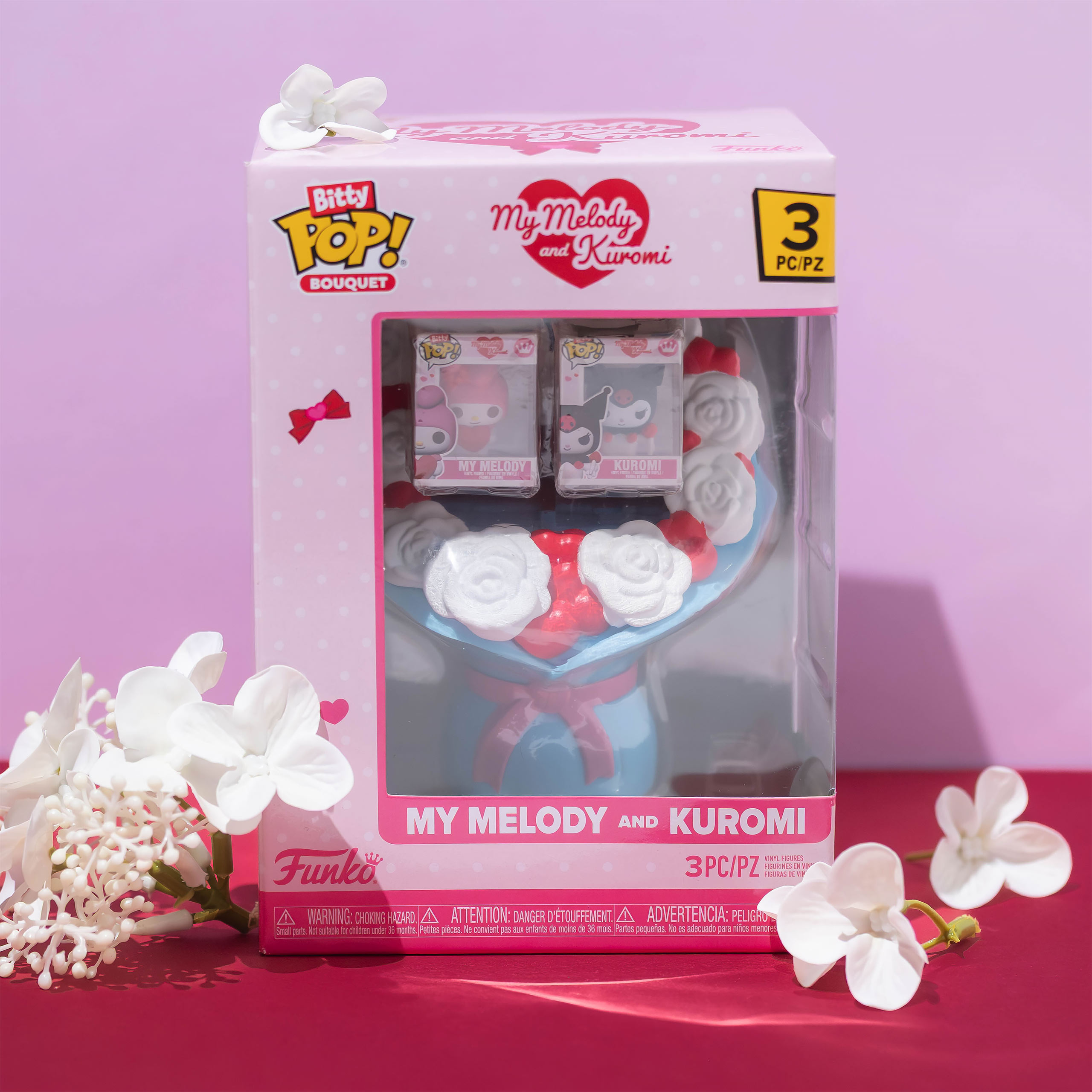 Hello Kitty and Friends Kuromi en Hello Kitty Valentines Funko Bitty Pop Bouquet - Sanrio