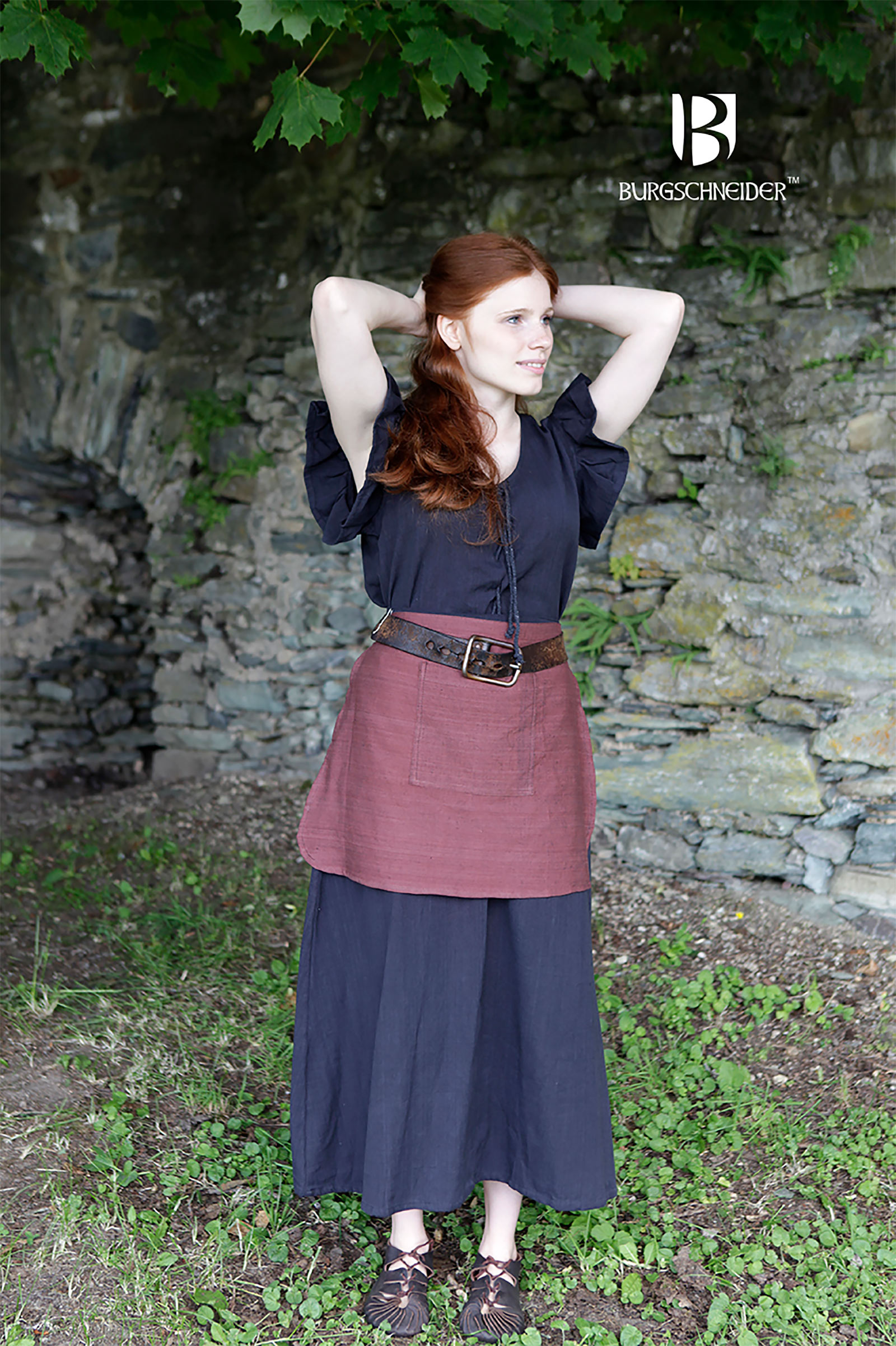 Medieval Dress Agga with Apron Black
