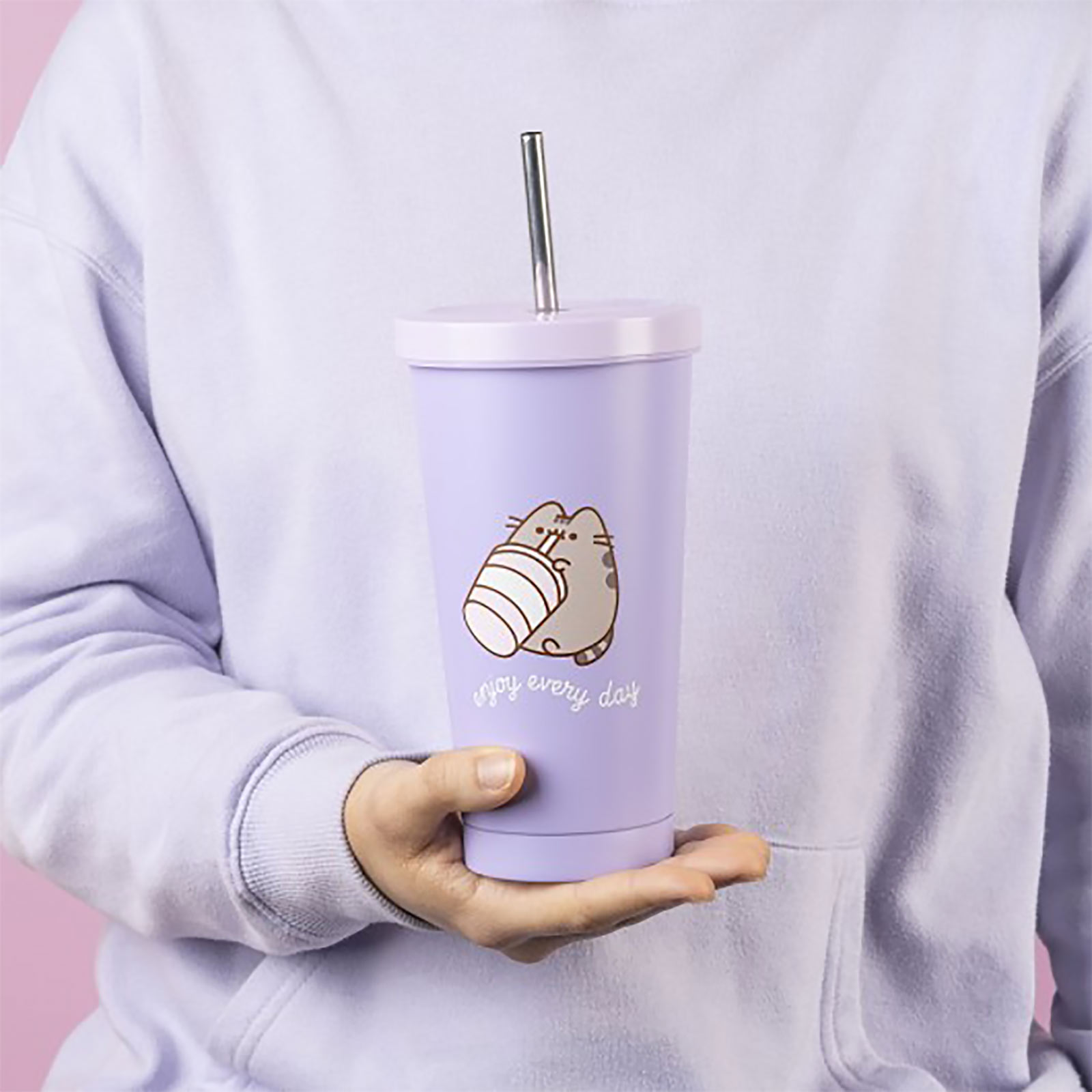 Pusheen - Geniet van elke dag drinkbeker met rietje