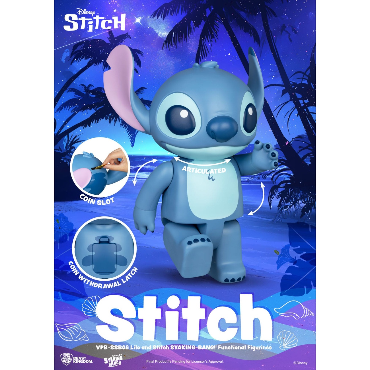Lilo & Stitch Syaking Bang Vinyl Money Box Stitch 30 cm