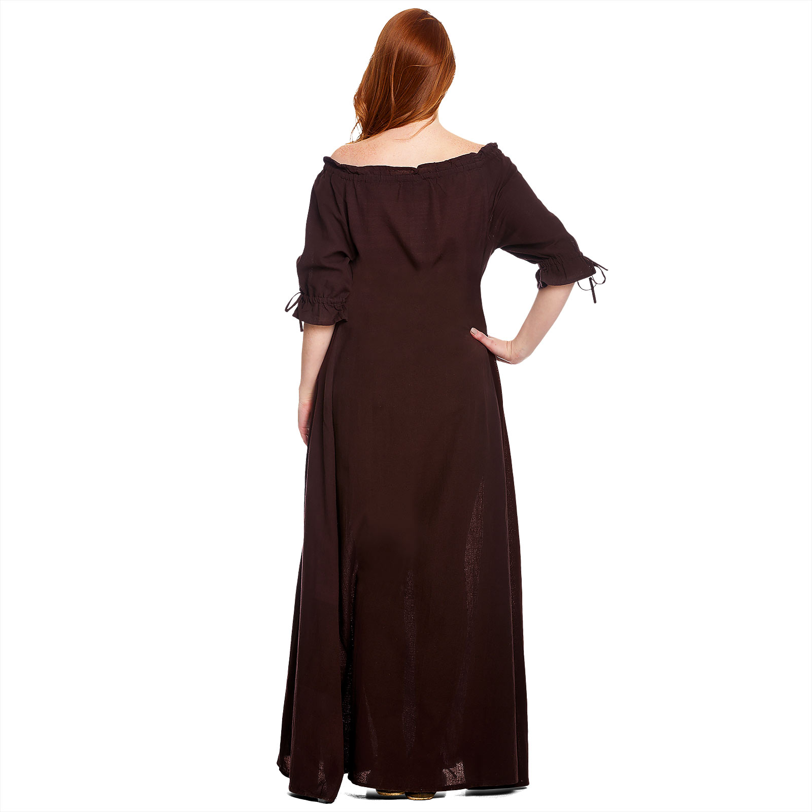 Medieval Short Sleeve Dress Brown