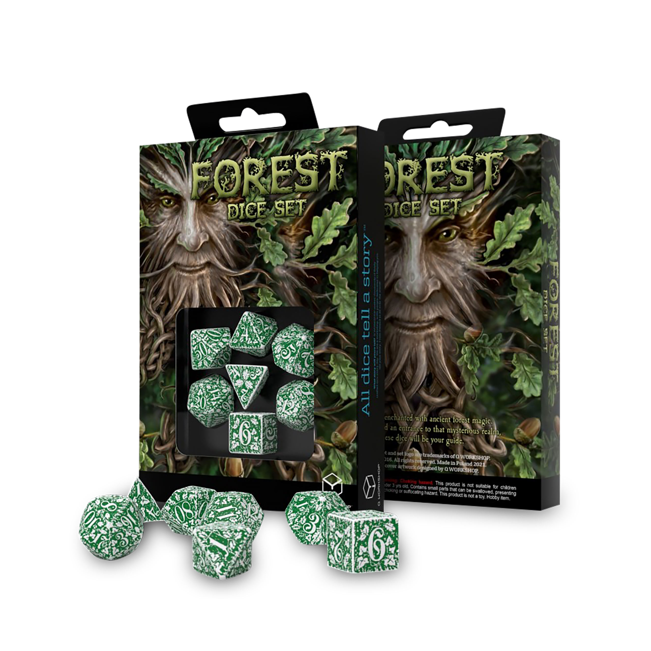 Forest Tundra RPG Dice Set 7pc