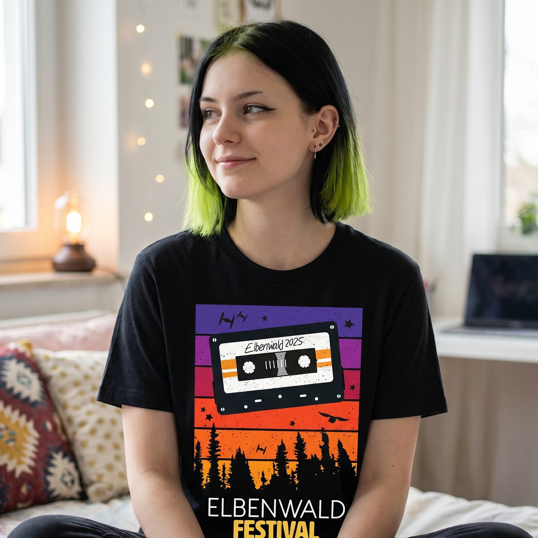 Elbenwald Festival - Tape T-shirt zwart