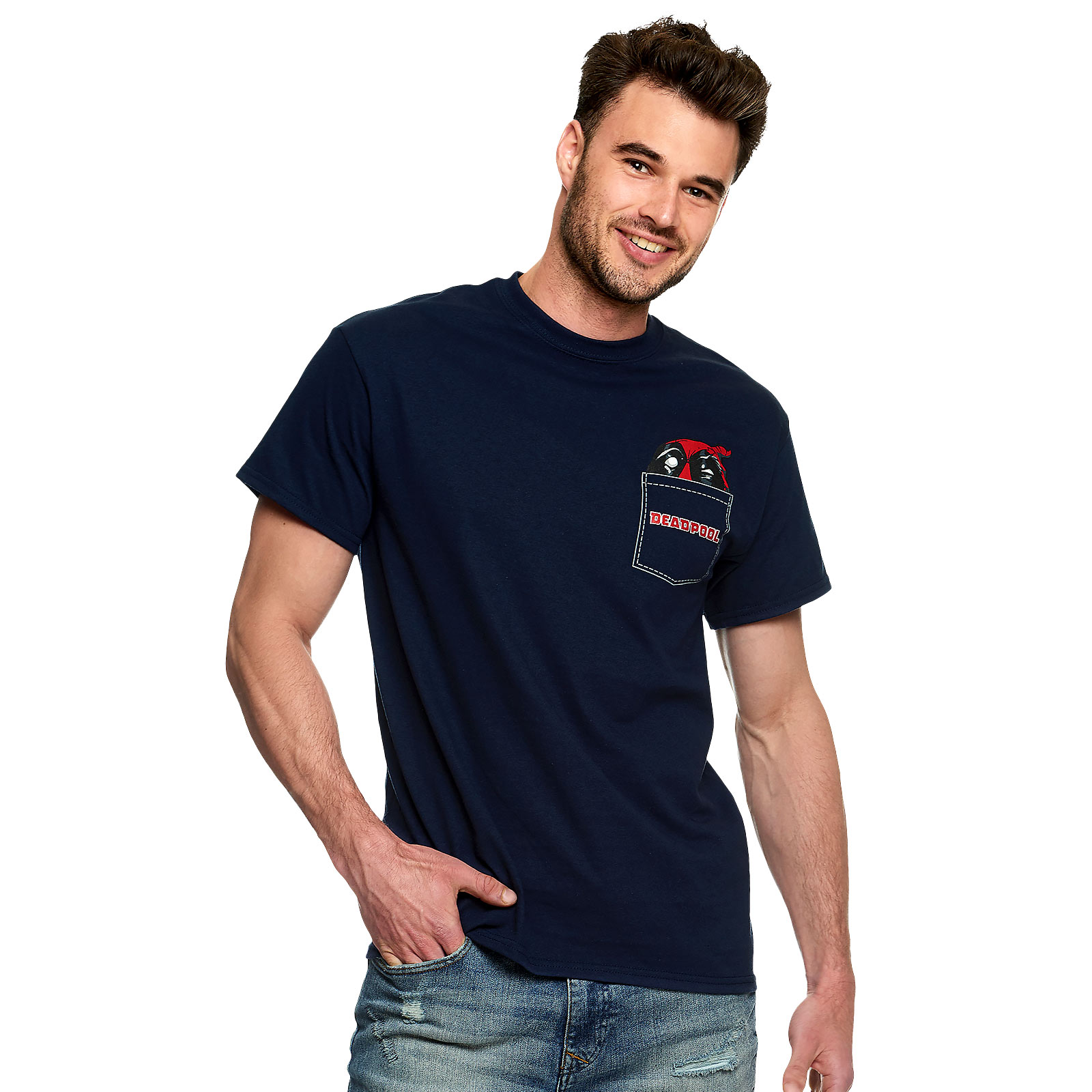 Deadpool - T-shirt de poche bleu