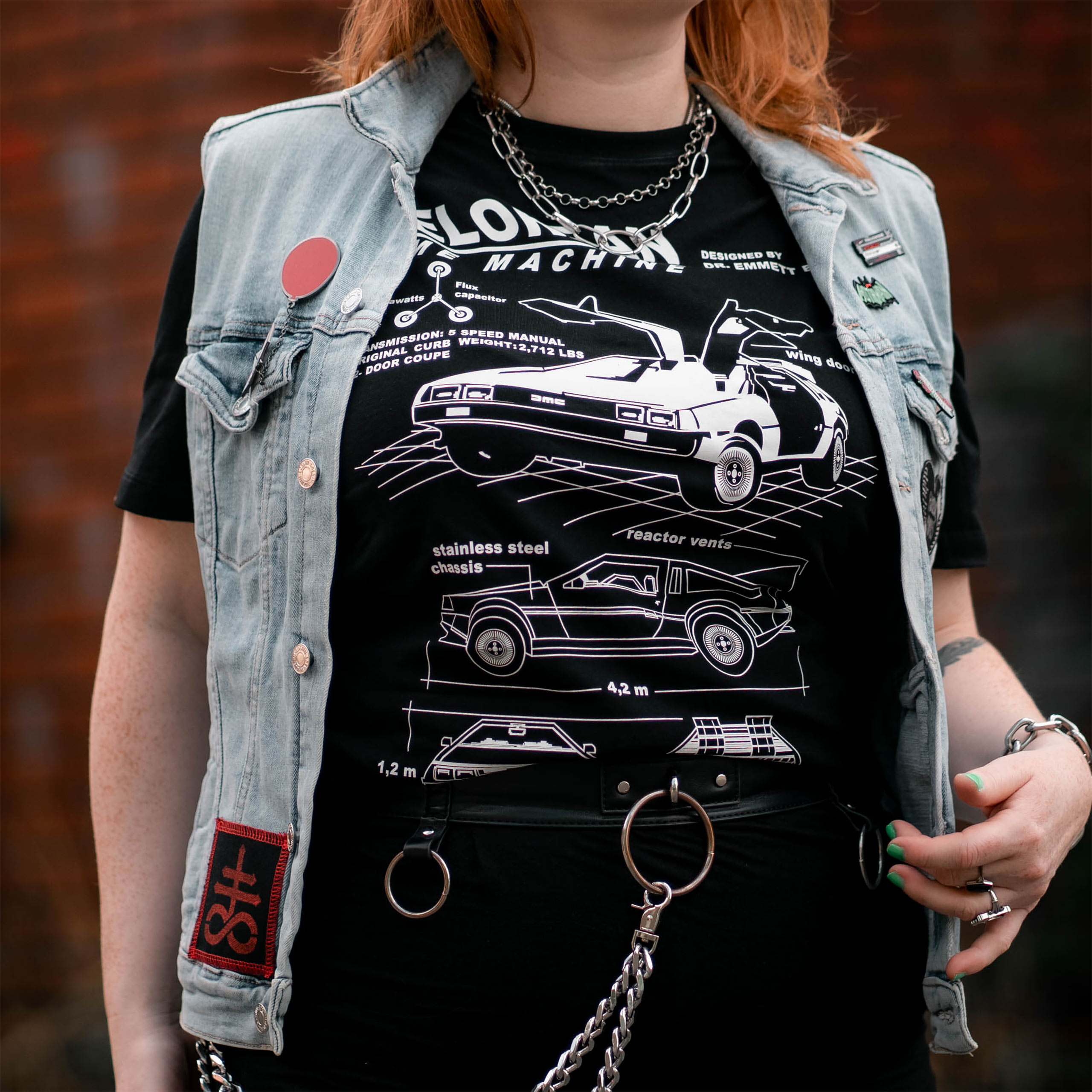Zurück in die Zukunft - DeLorean T-Shirt schwarz