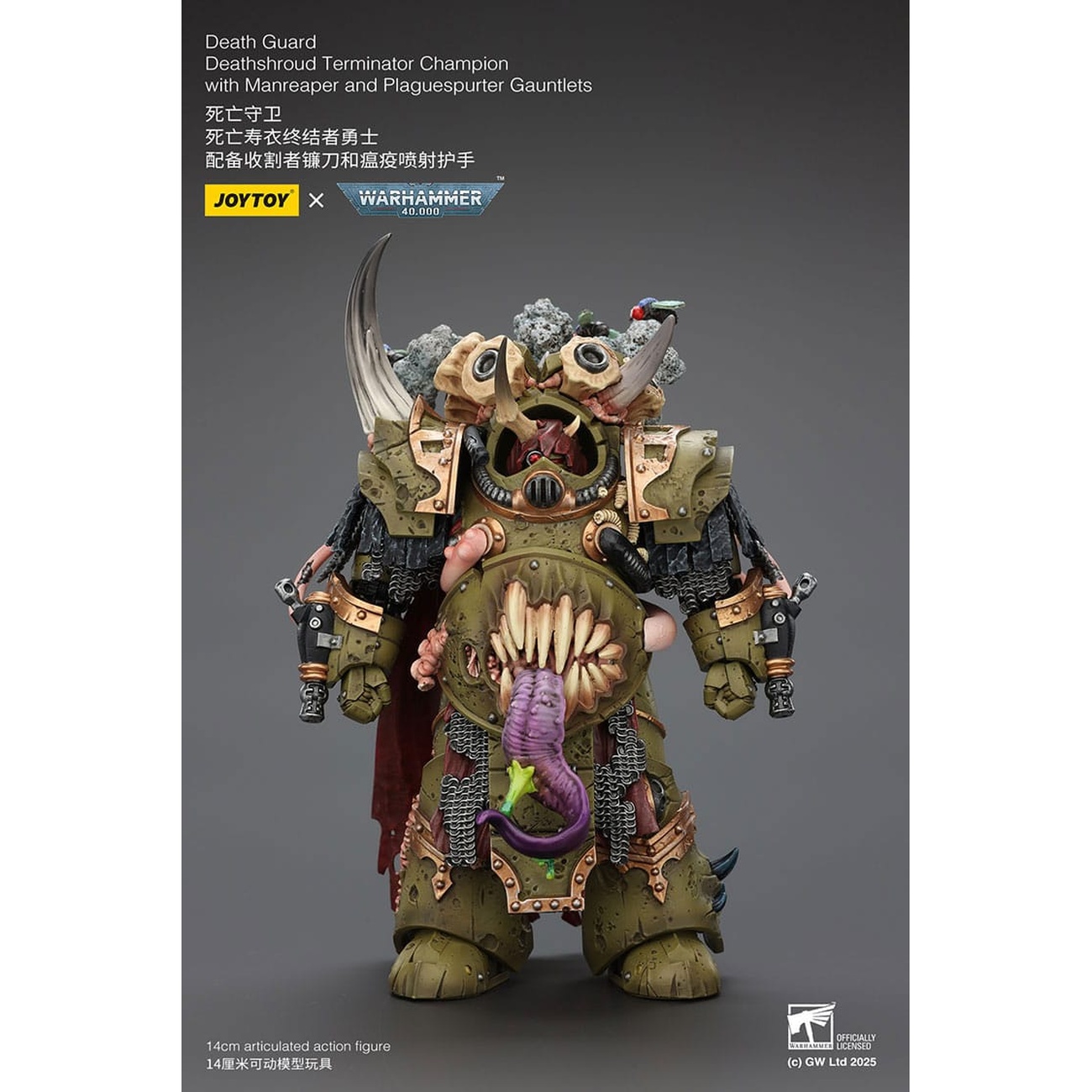 Warhammer 40k Actionfigur 1/18 Death Guard Deathshroud Terminator Championwith Manreaper and Plaguespurter Gauntlets 14