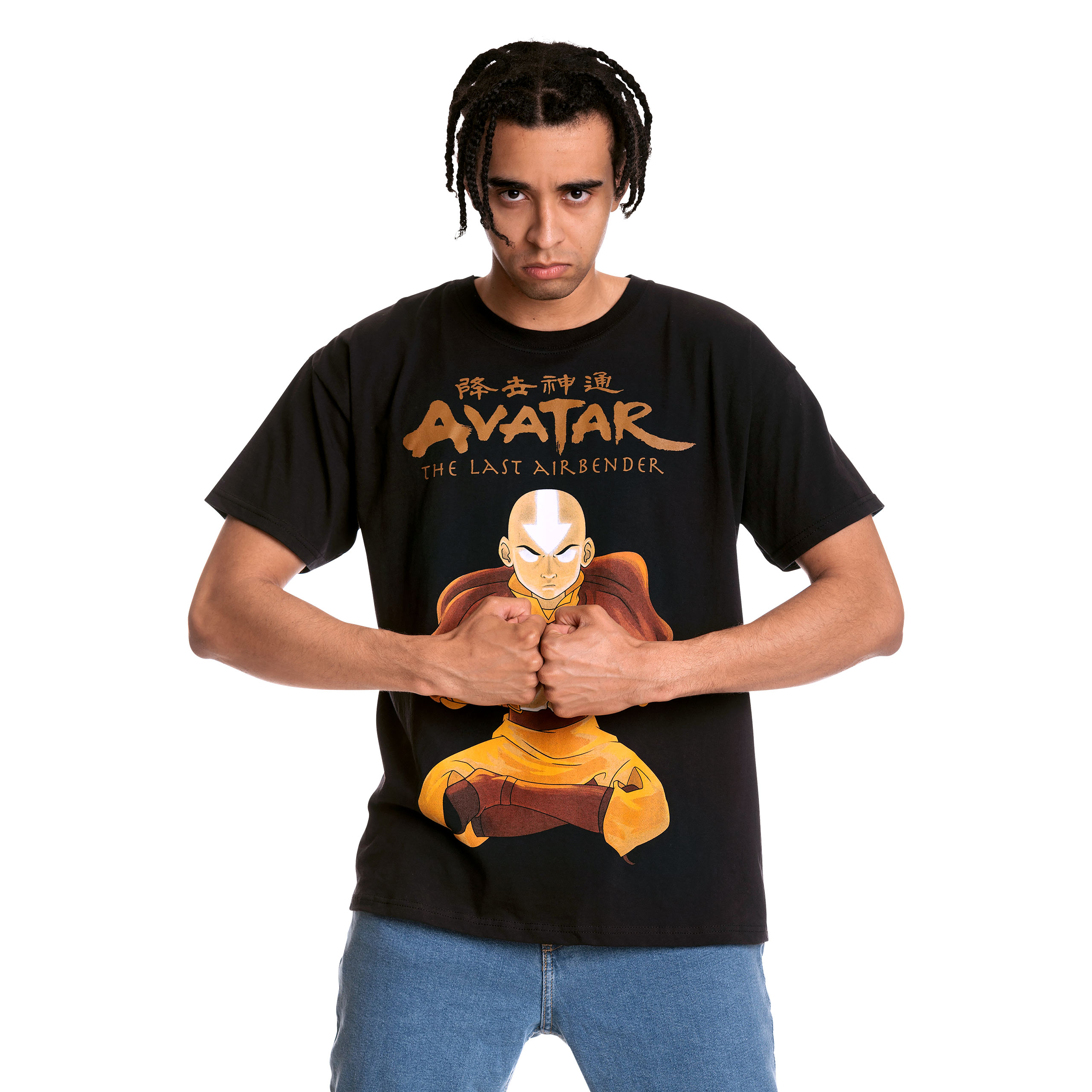 Avatar The Last Airbender - Aang State Pose T-Shirt Black