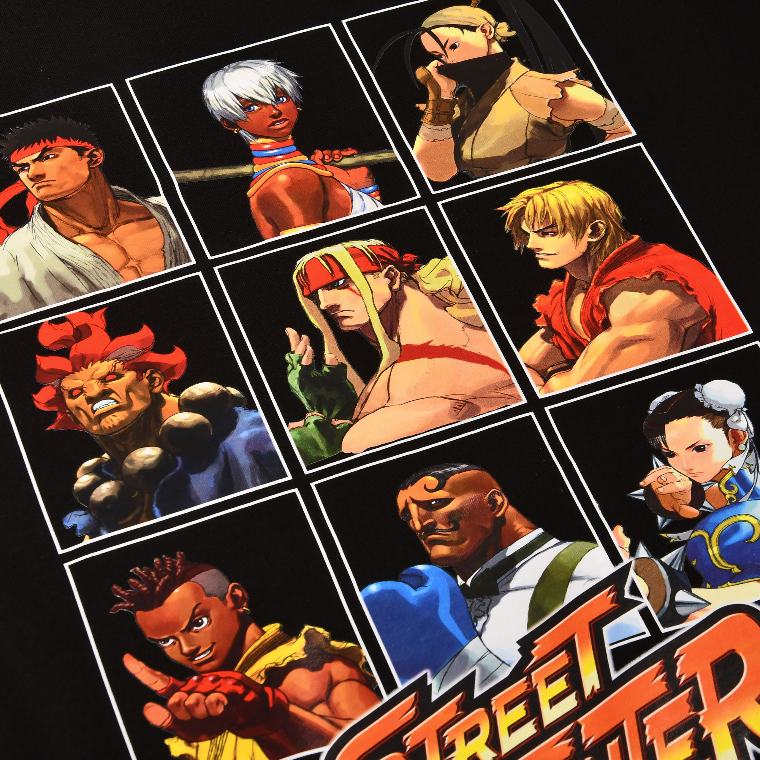 Street Fighter - T-shirt dei personaggi nera