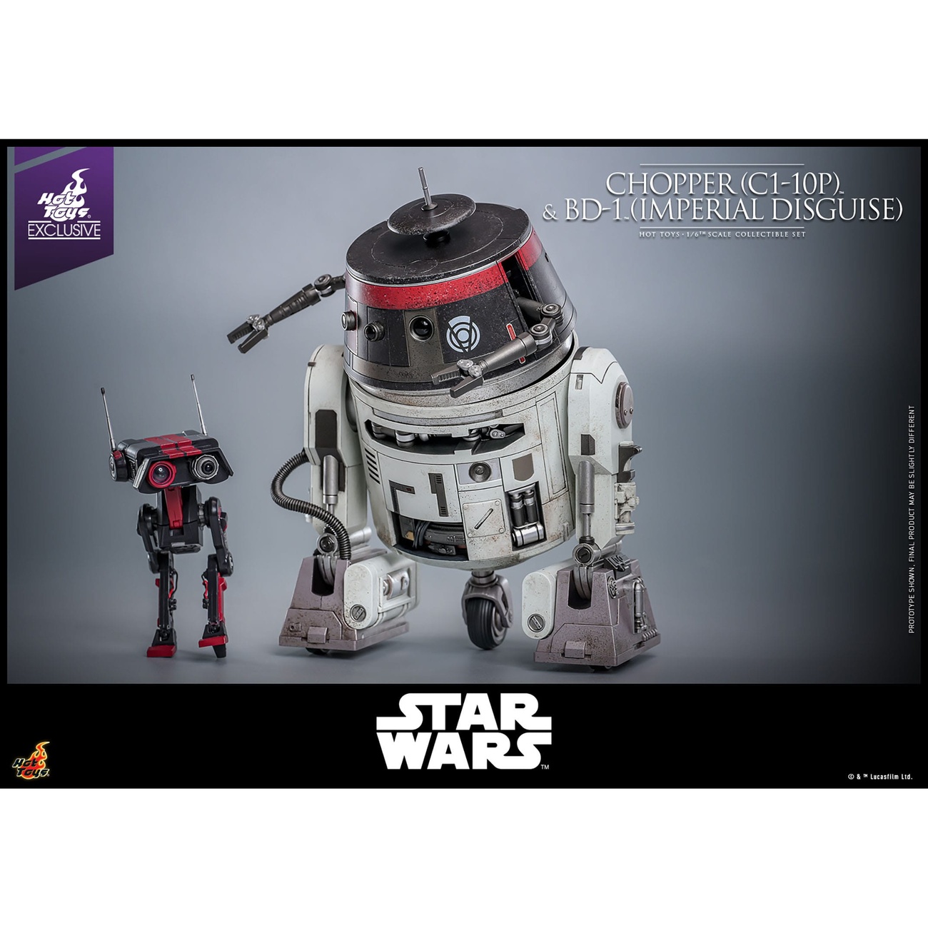 Star Wars Set di action figure 1/6 Chopper (C1-10P™) & BD-1™ (Imperial Disguise) 18 cm & 8 cm