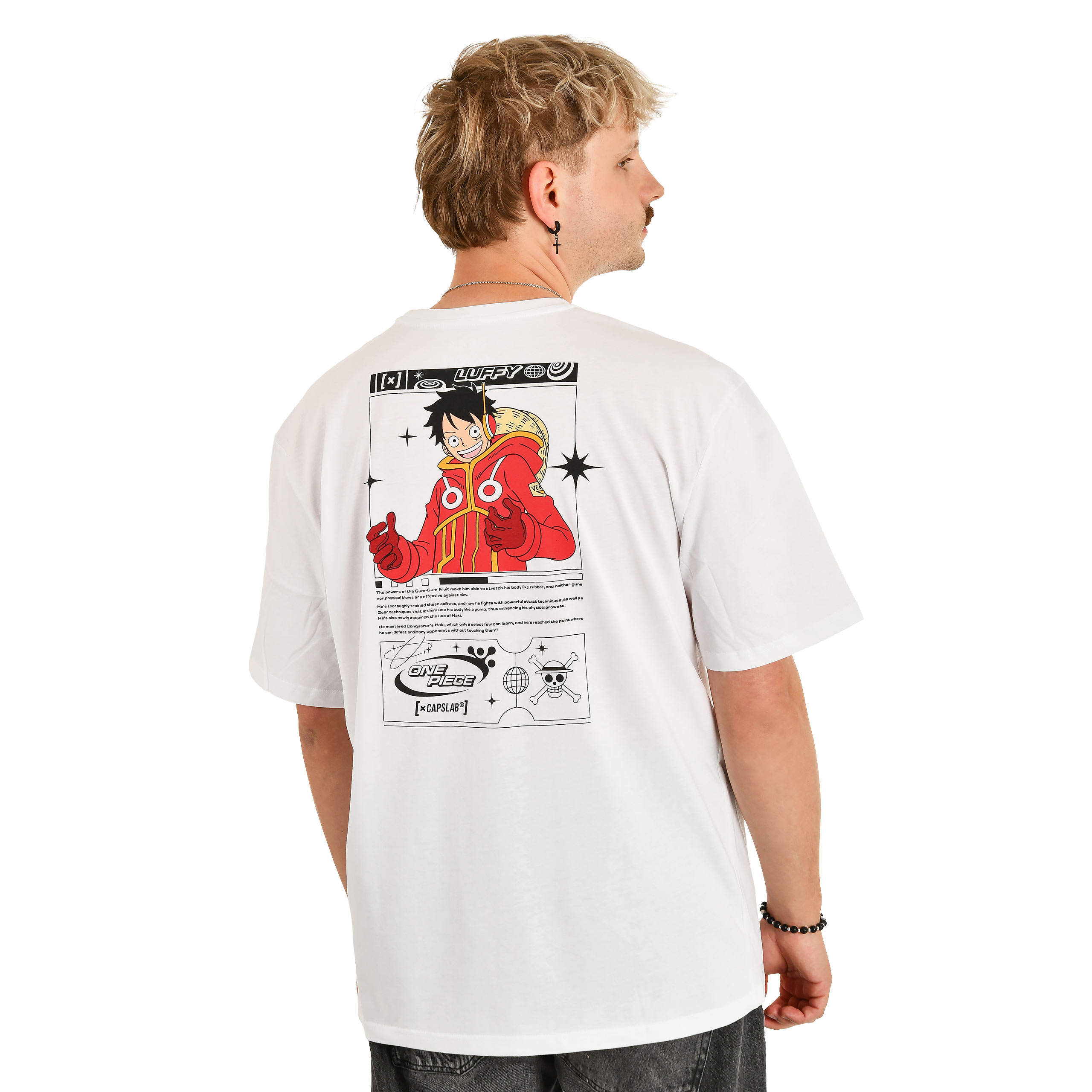 One Piece - Luffy Capslab Oversize T-Shirt weiß