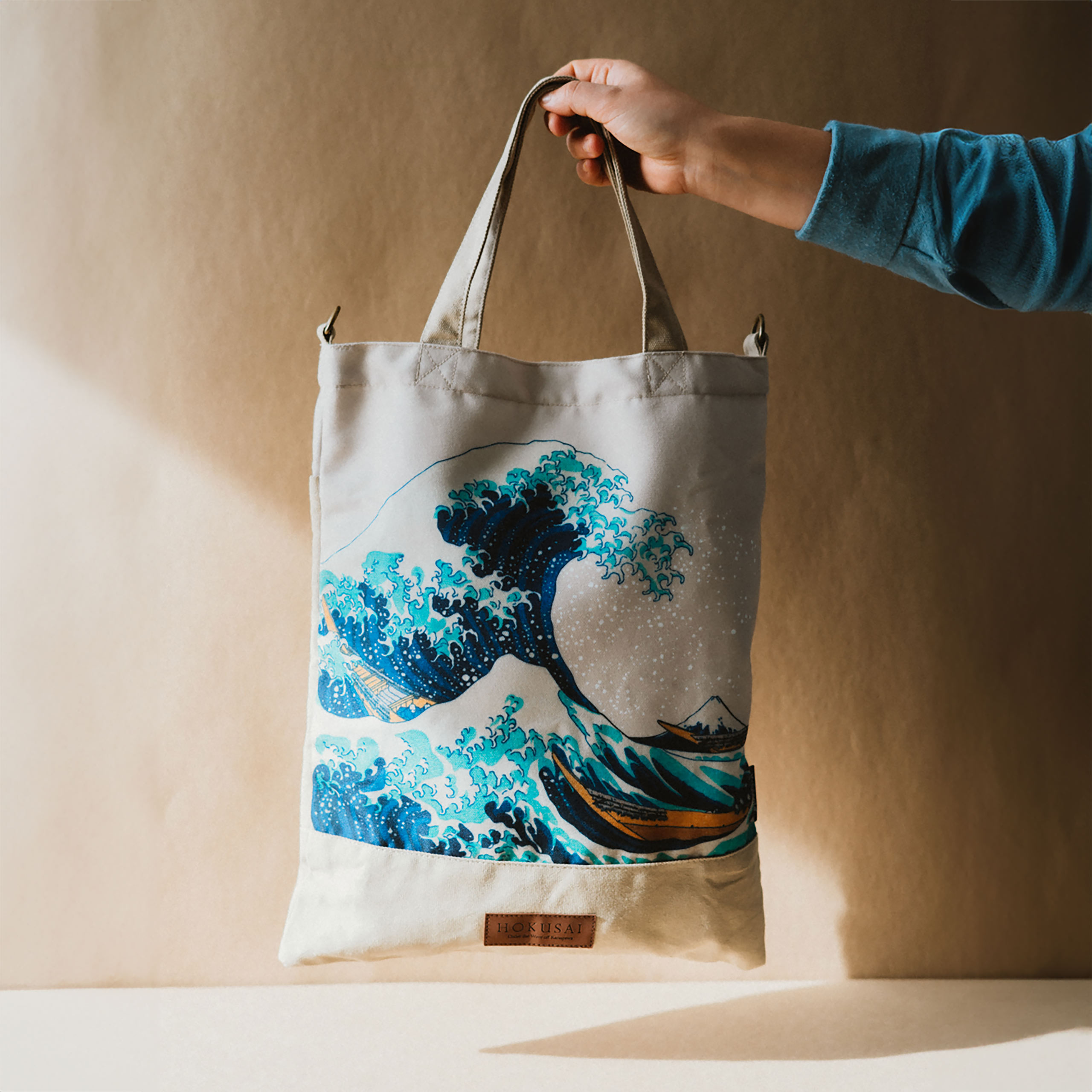 De Grote Golf van Kanagawa - Katsushika Hokusai Shopper Tas