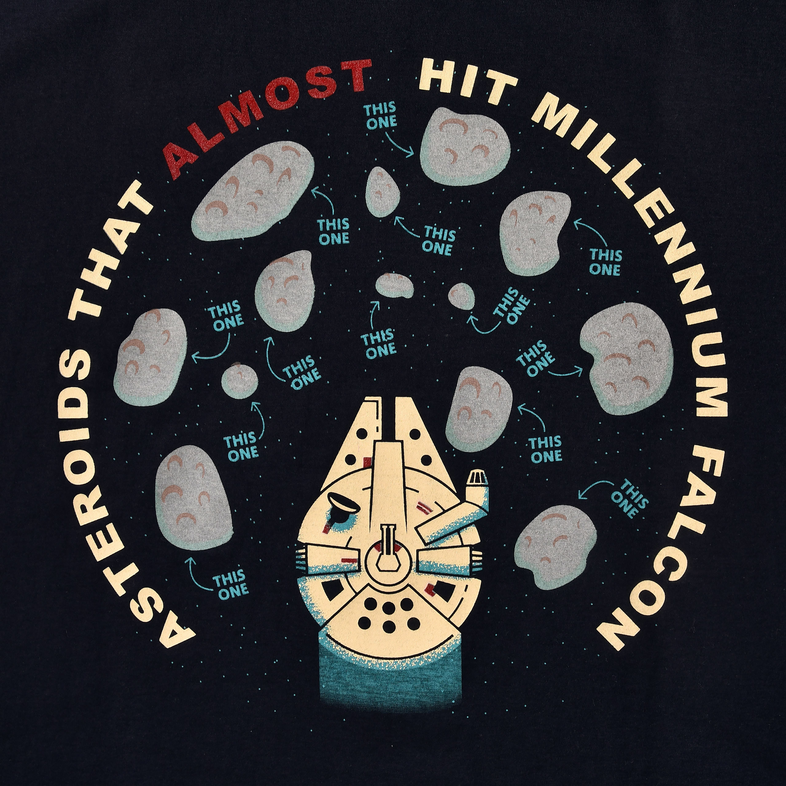 Star Wars - Asteroids That Almost Hit Millennium Falcon T-Shirt blau