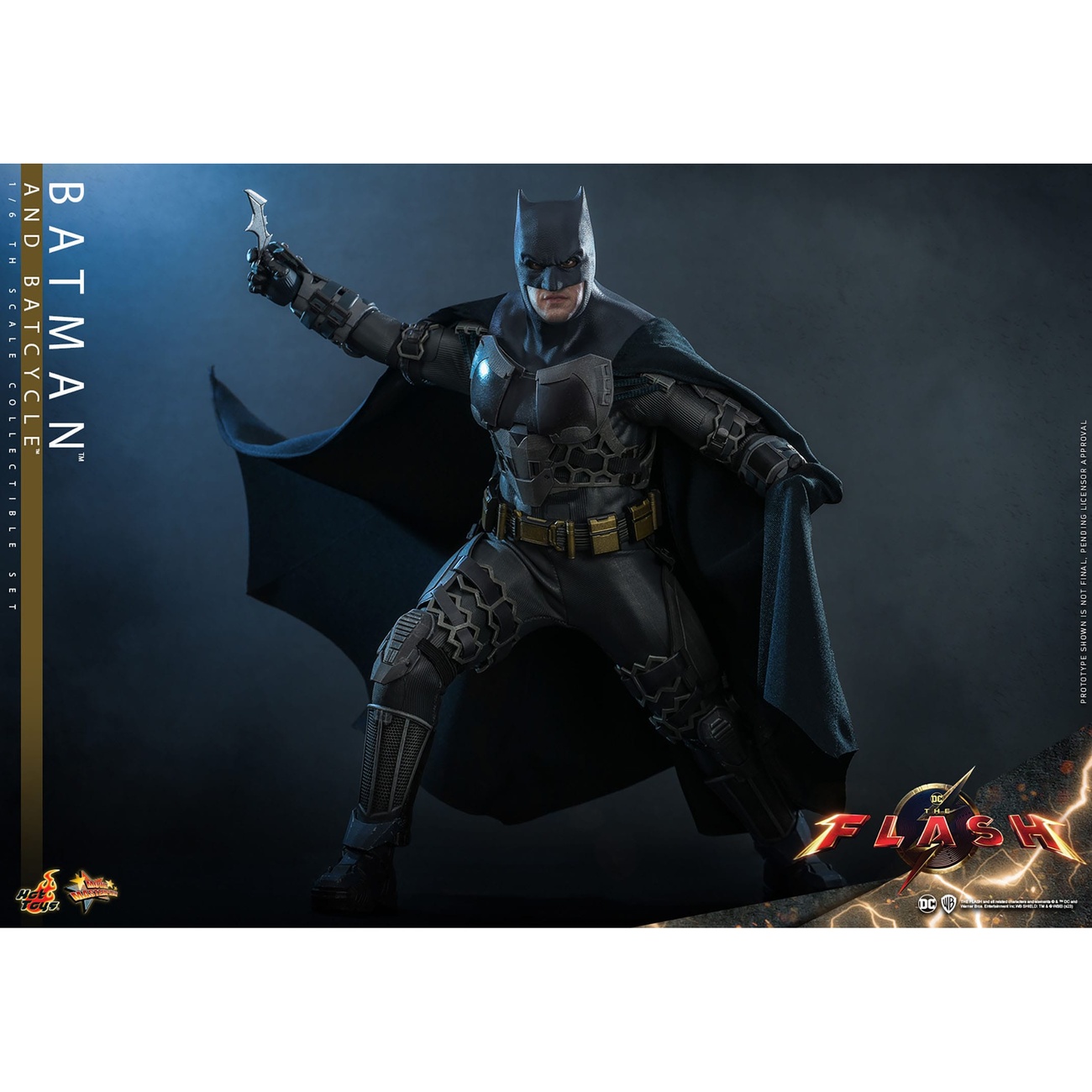 The Flash Movie Masterpiece figura de acción con vehículo 1/6 Batman & Batcycle set 30 cm
