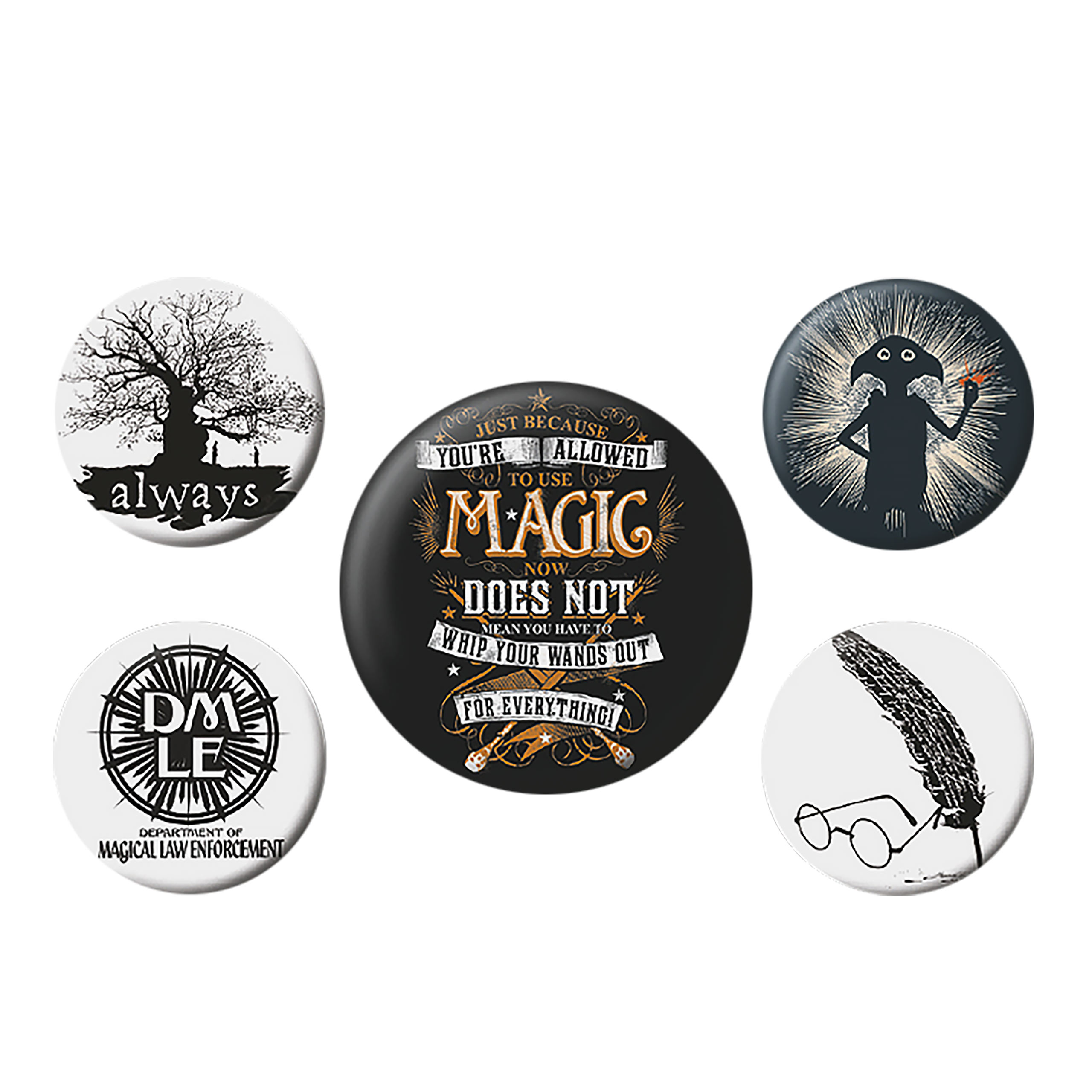 Harry Potter - Ensemble de 5 boutons magiques