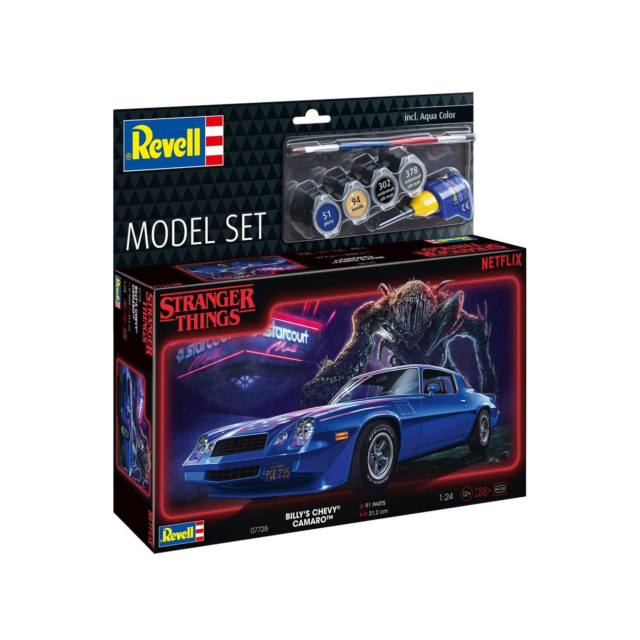 Stranger Things Model Kit Set 1/25 Chevy Camaro Z/28 (Aqua Color) 19 cm