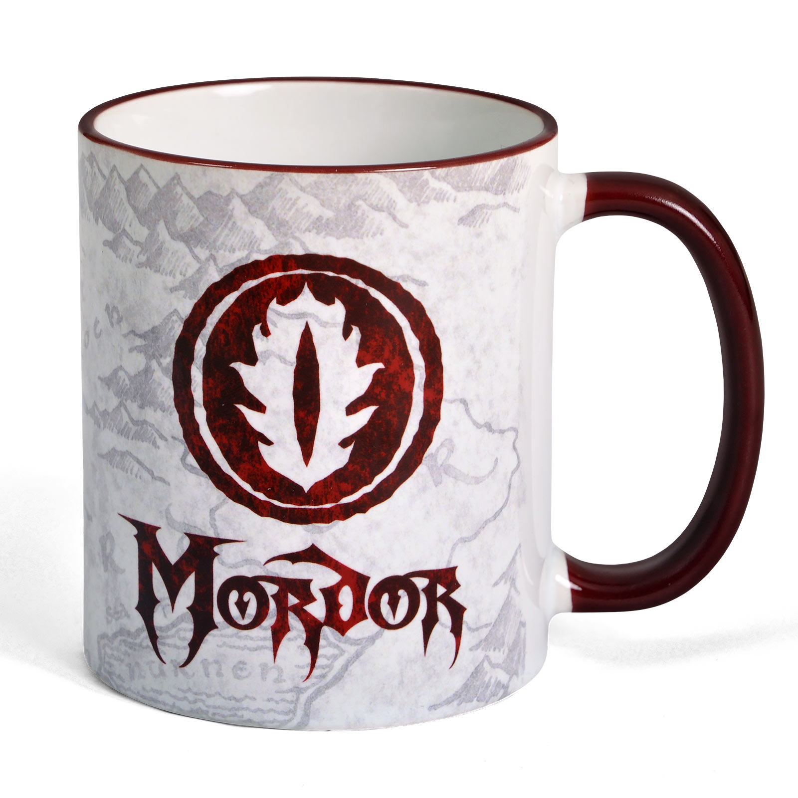 Tasse à Café Le Seigneur Des Anneaux Avec Soucoupe - Design Miroir - Porcelaine - Capacité 300 Ml
