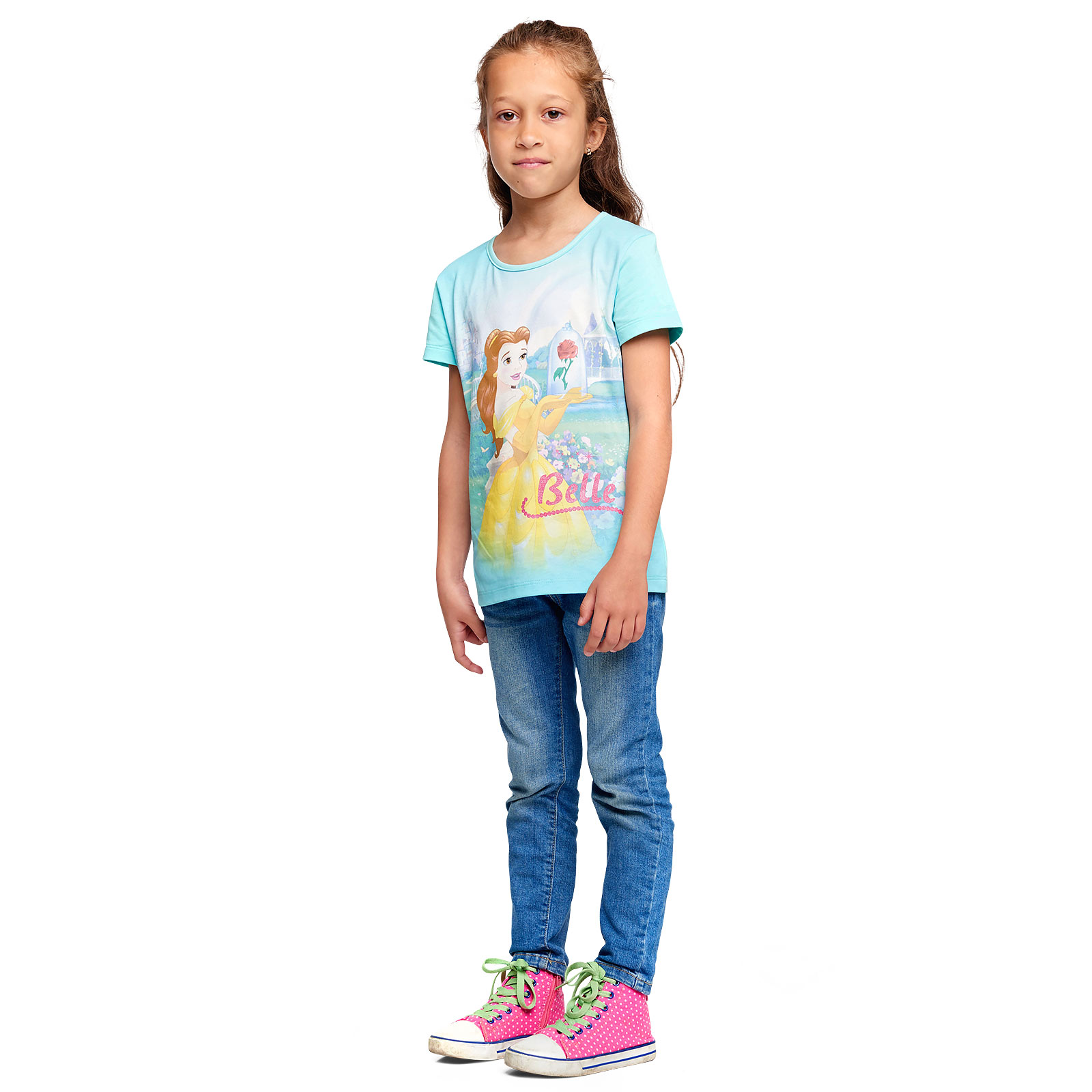 Belle en het Beest - Belle Kinder T-shirt Turkoois