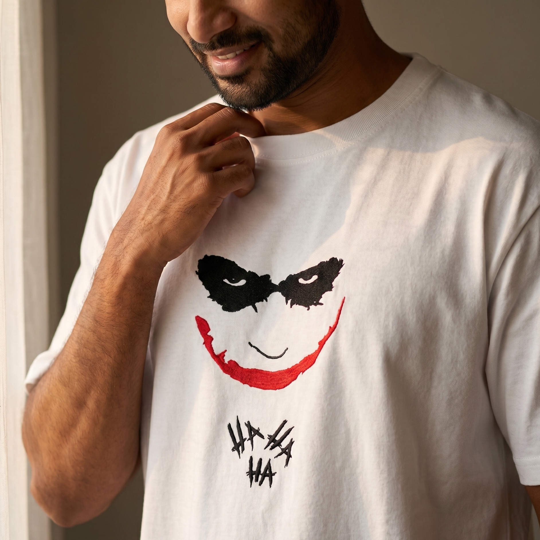 Joker - Hahaha Premium Oversize T-Shirt weiß