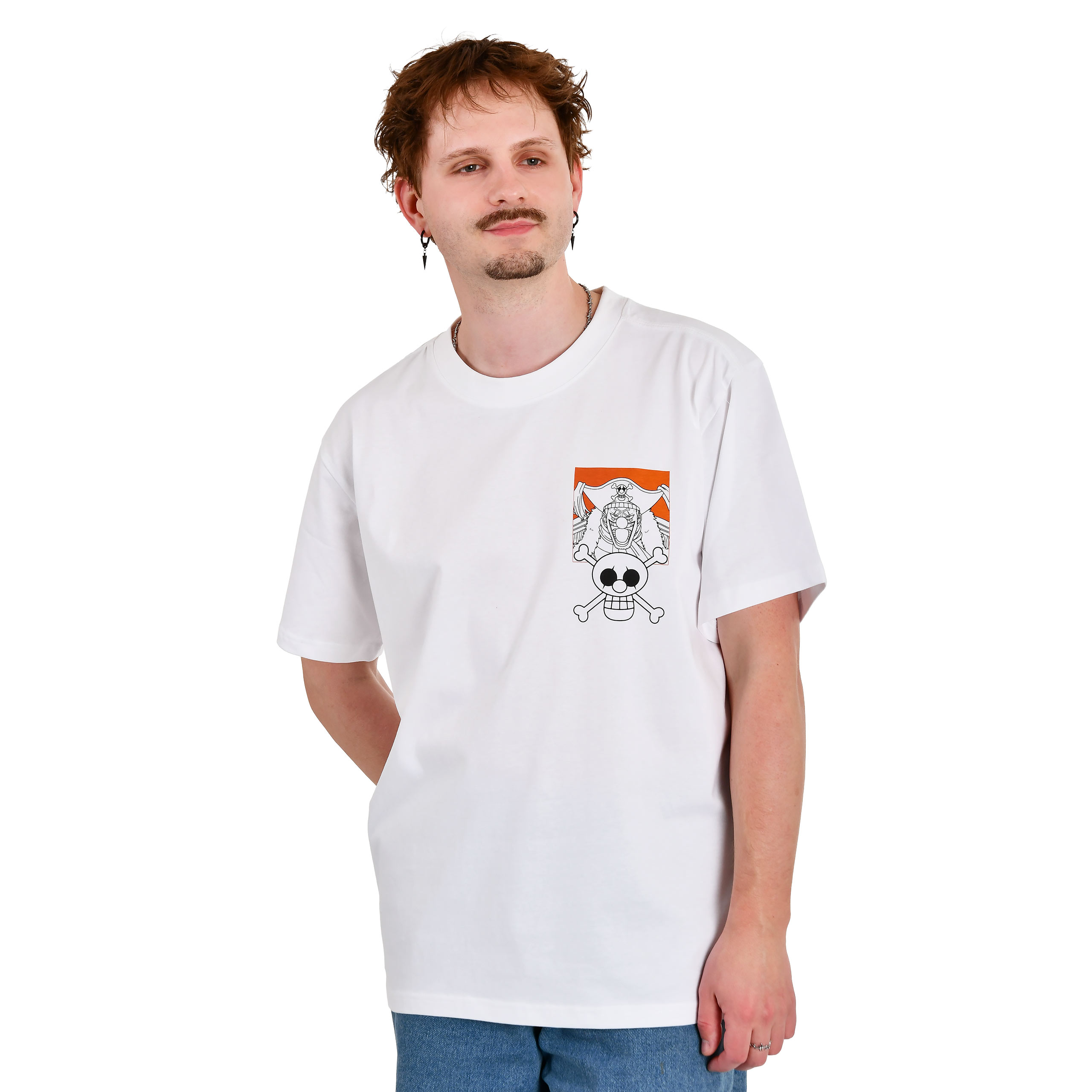 One Piece - T-shirt oversize Buggy blanc