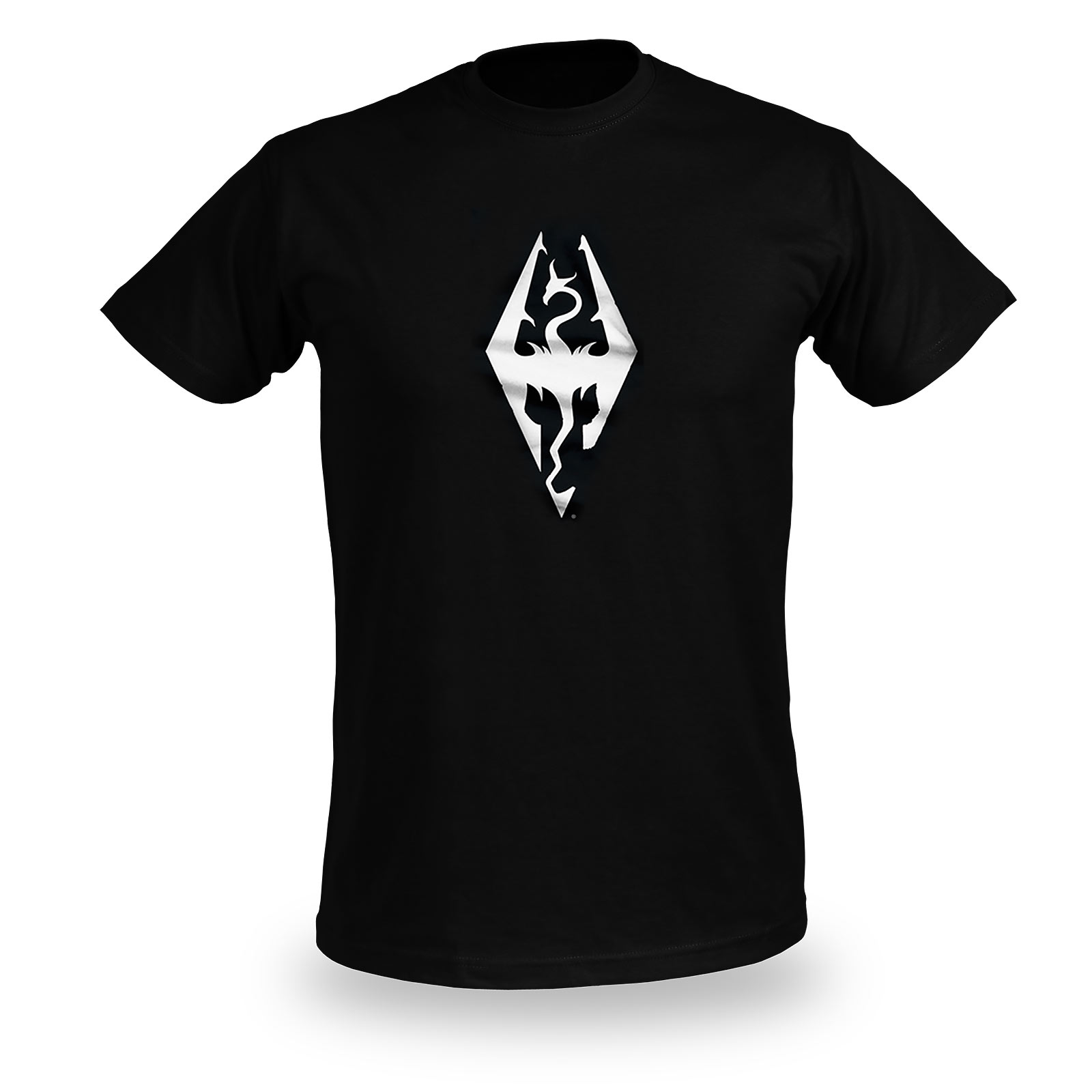 Skyrim - T-shirt noir avec symbole de dragon