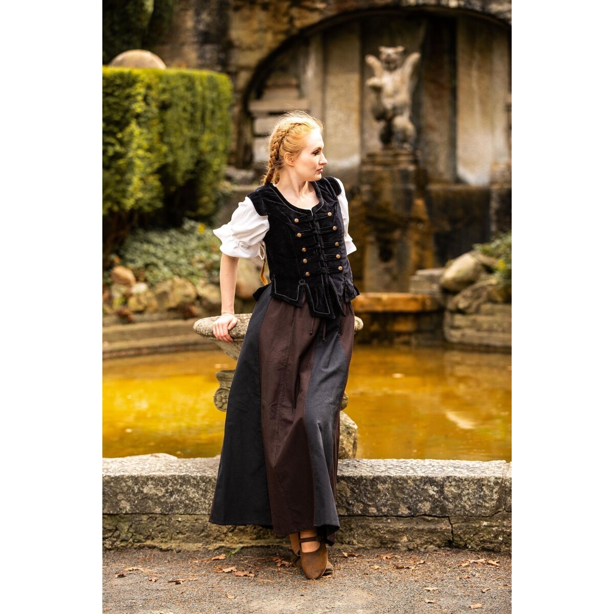 Chaleco de uniforme medieval Adaliz negro