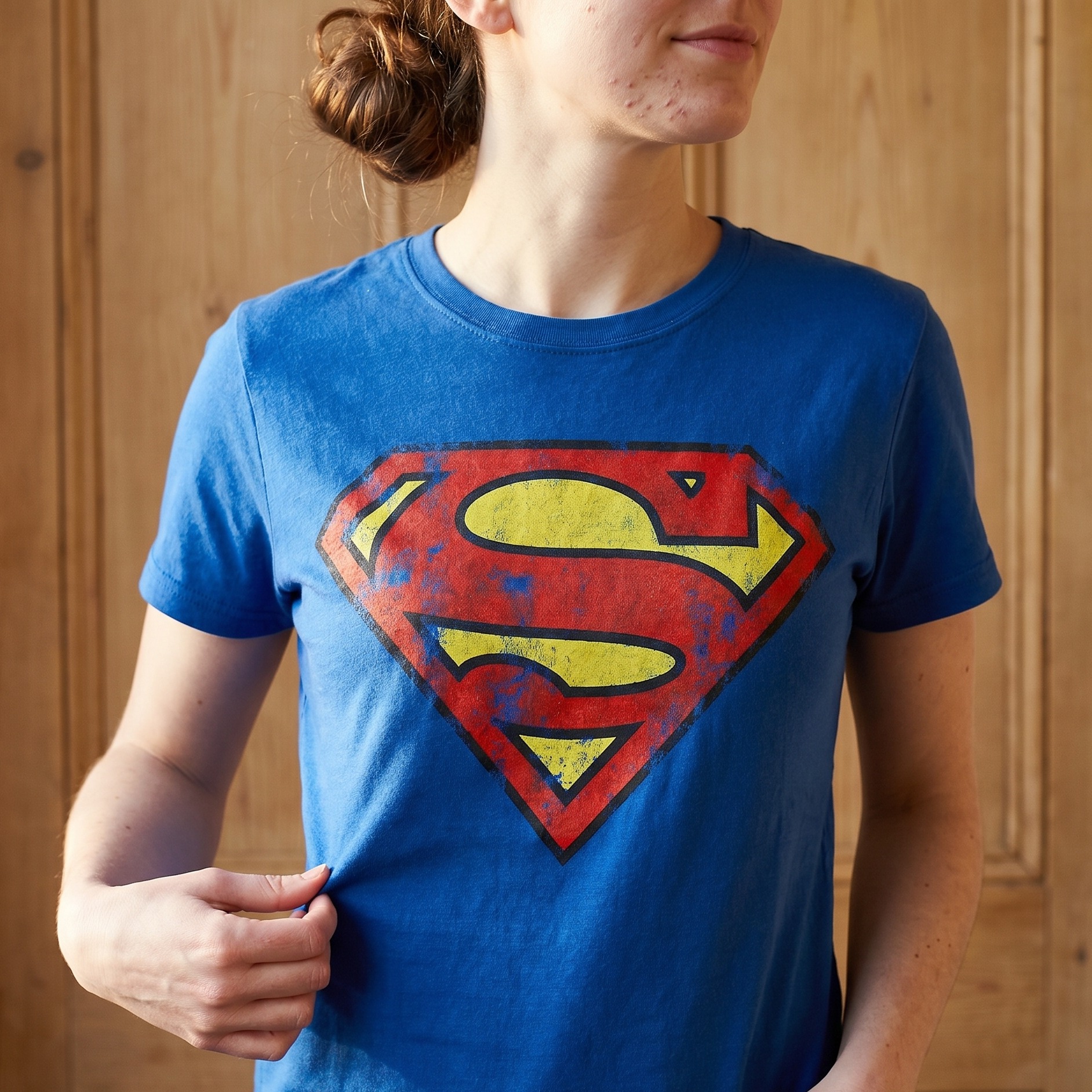 Superman - Maglietta con logo retrò