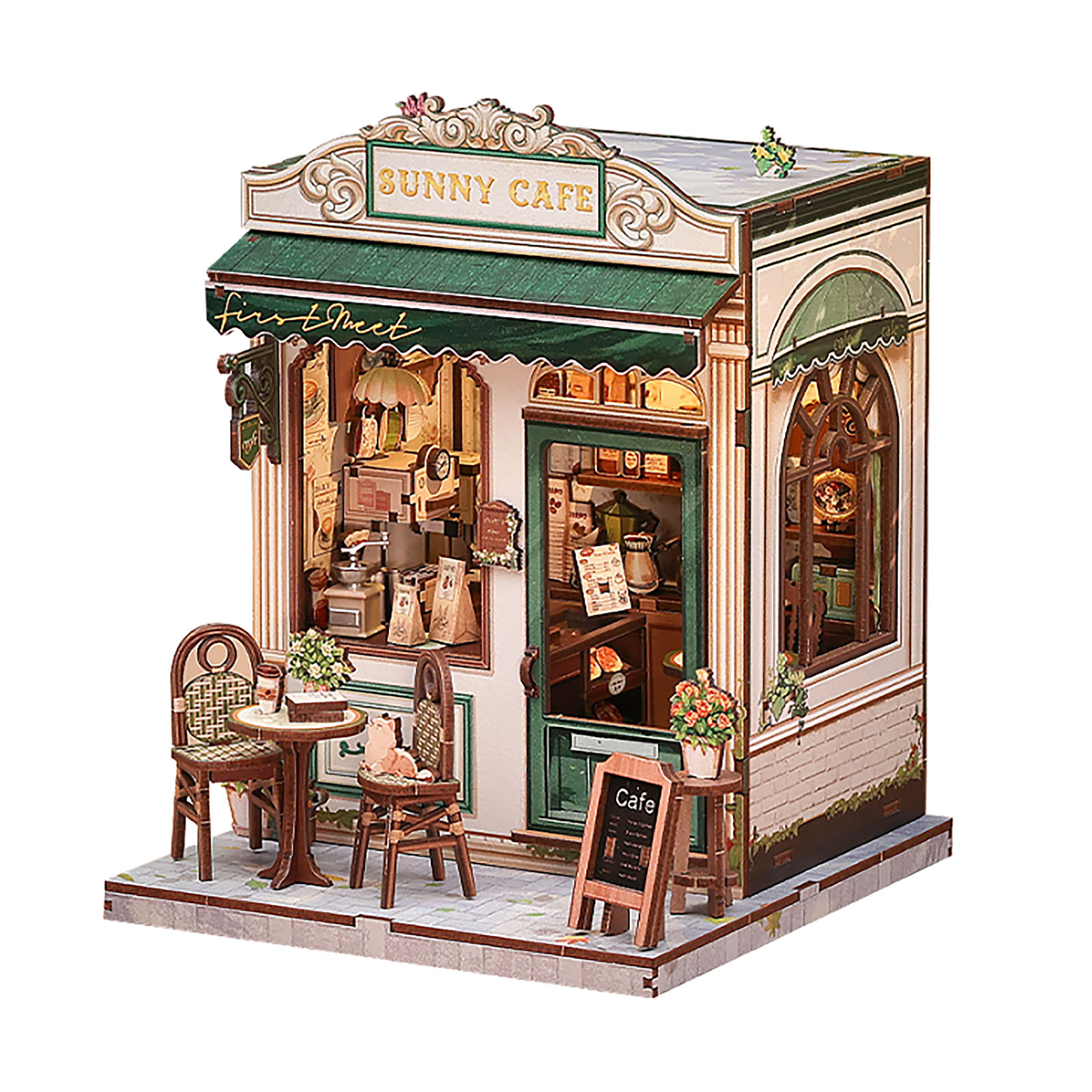 CuteBee - Sunny Cafe casetta in miniatura Book Nook kit modello