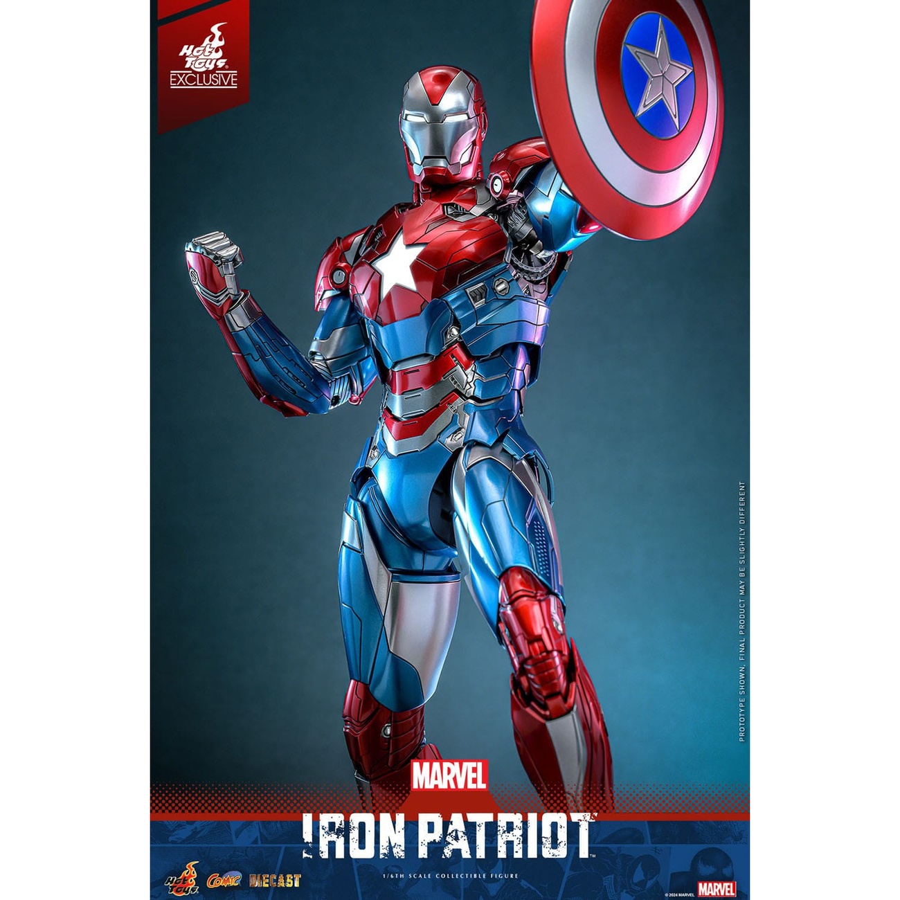 Marvel - Iron Patriot Comic Diecast Masterpiece action figure esclusiva in scala 1:6