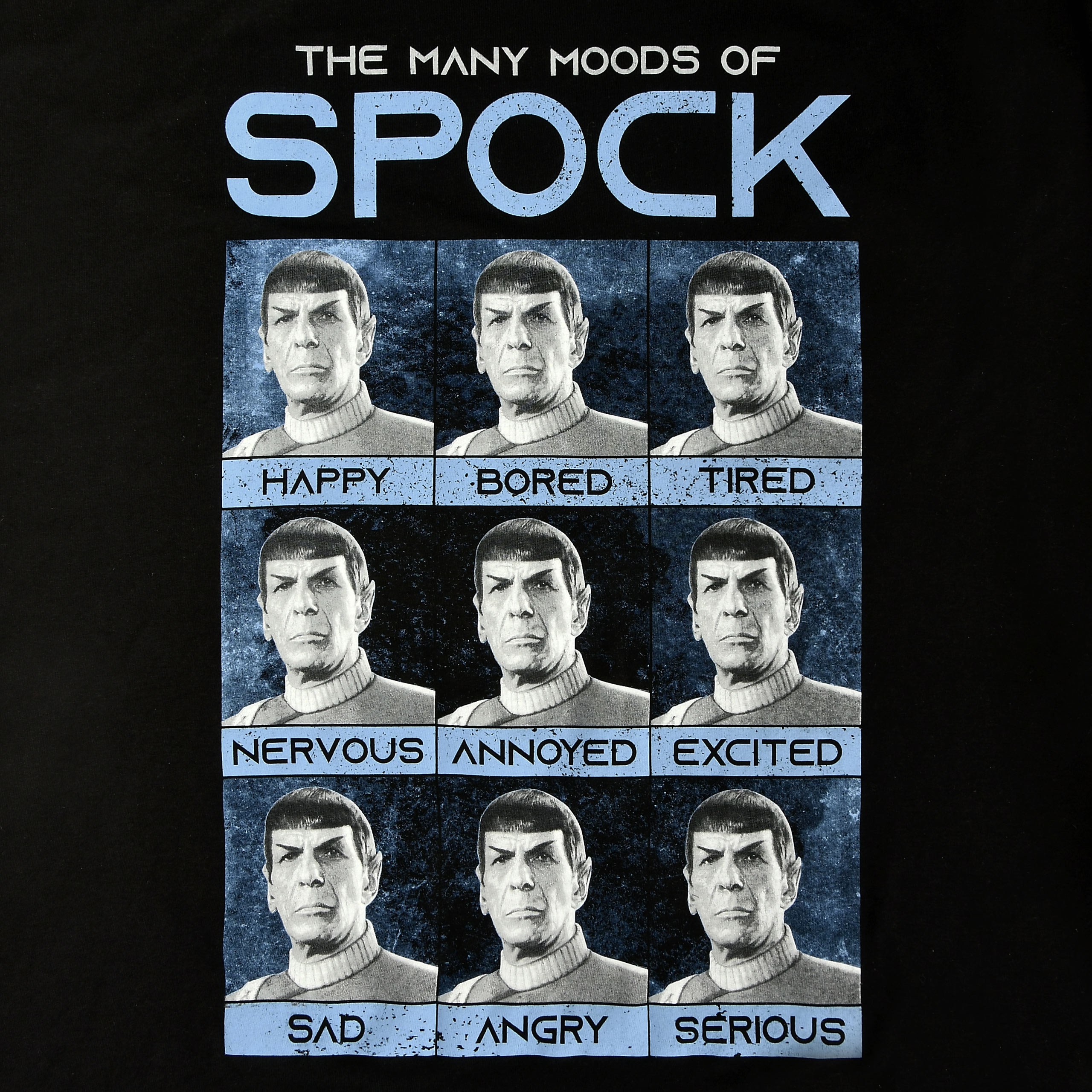 Star Trek - Camiseta negra Many Mood of Spock