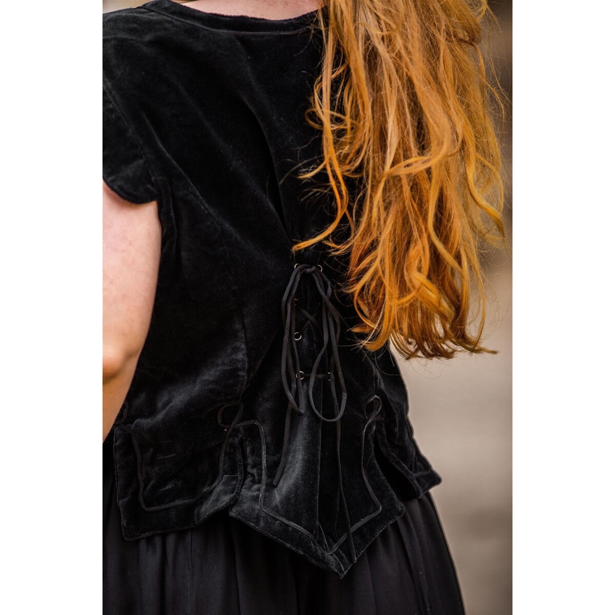 Medieval Velvet Bodice Vest Adrienne black