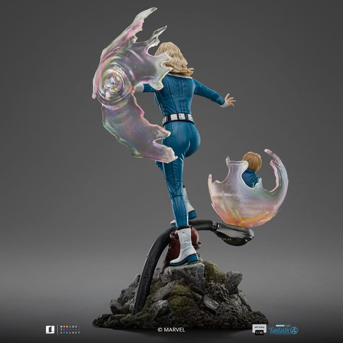 Fantastic Four Figura Art Scale 1/10 Invisible Woman i Franklin 28 cm