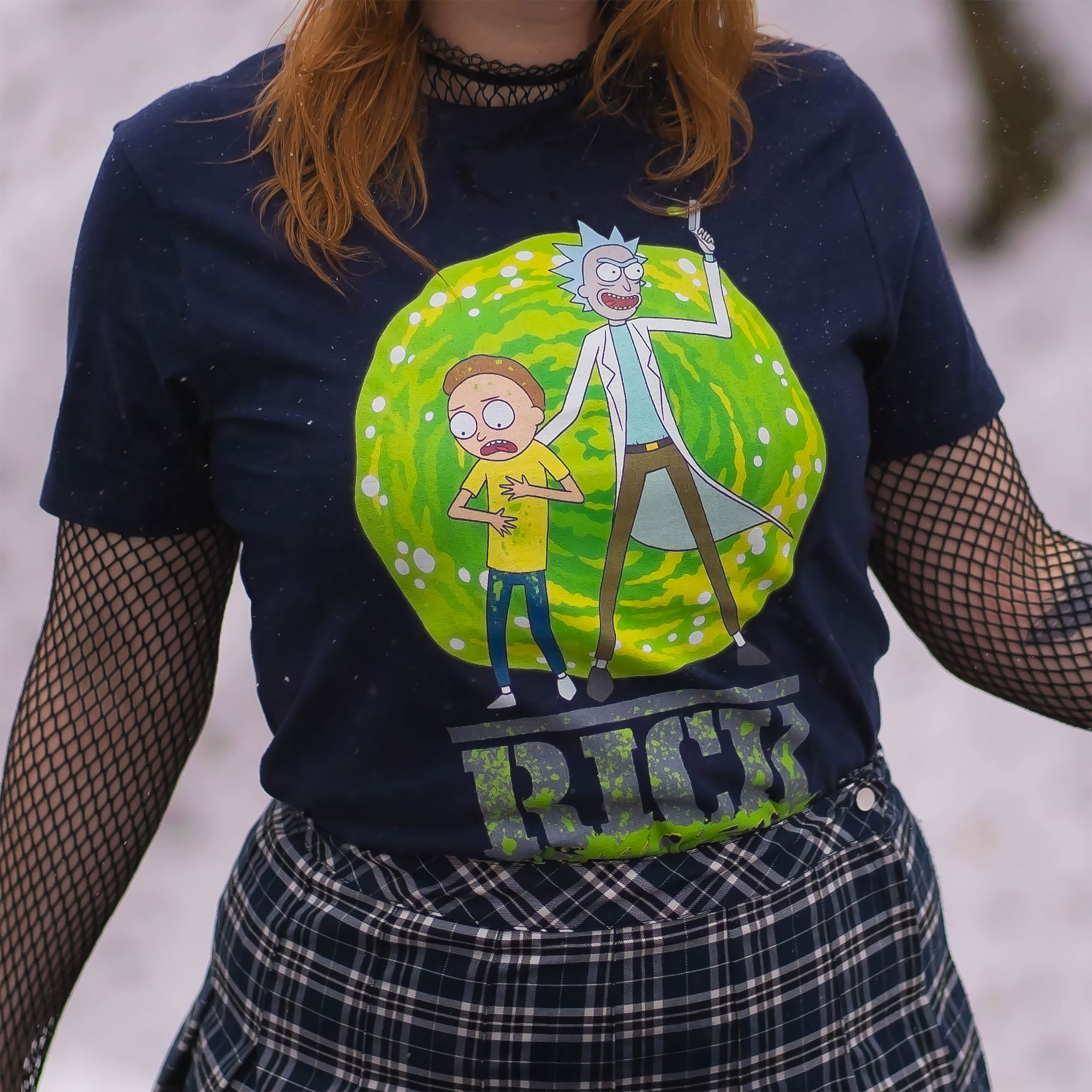Rick and Morty - Portal T-Shirt blau