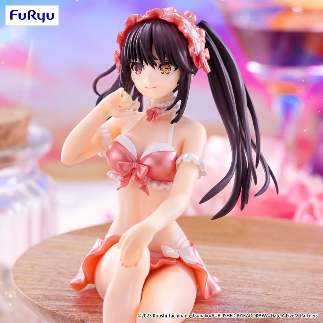 Date A Live V Statua PVC Noodle Stopper Kurumi Tokisaki Swimsuit Pastel Red Color Ver. 15 cm