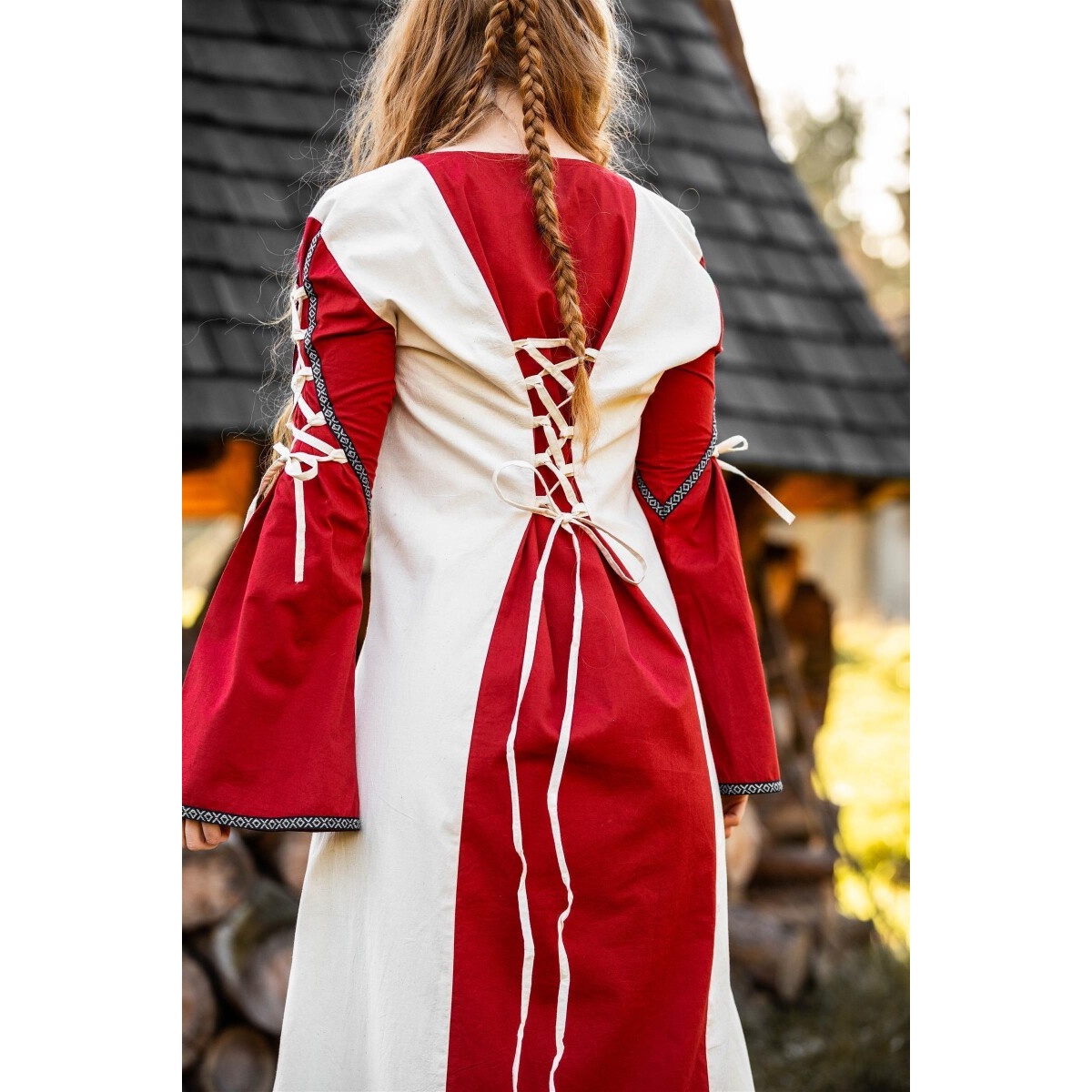Medieval Dress Amalia beige-red