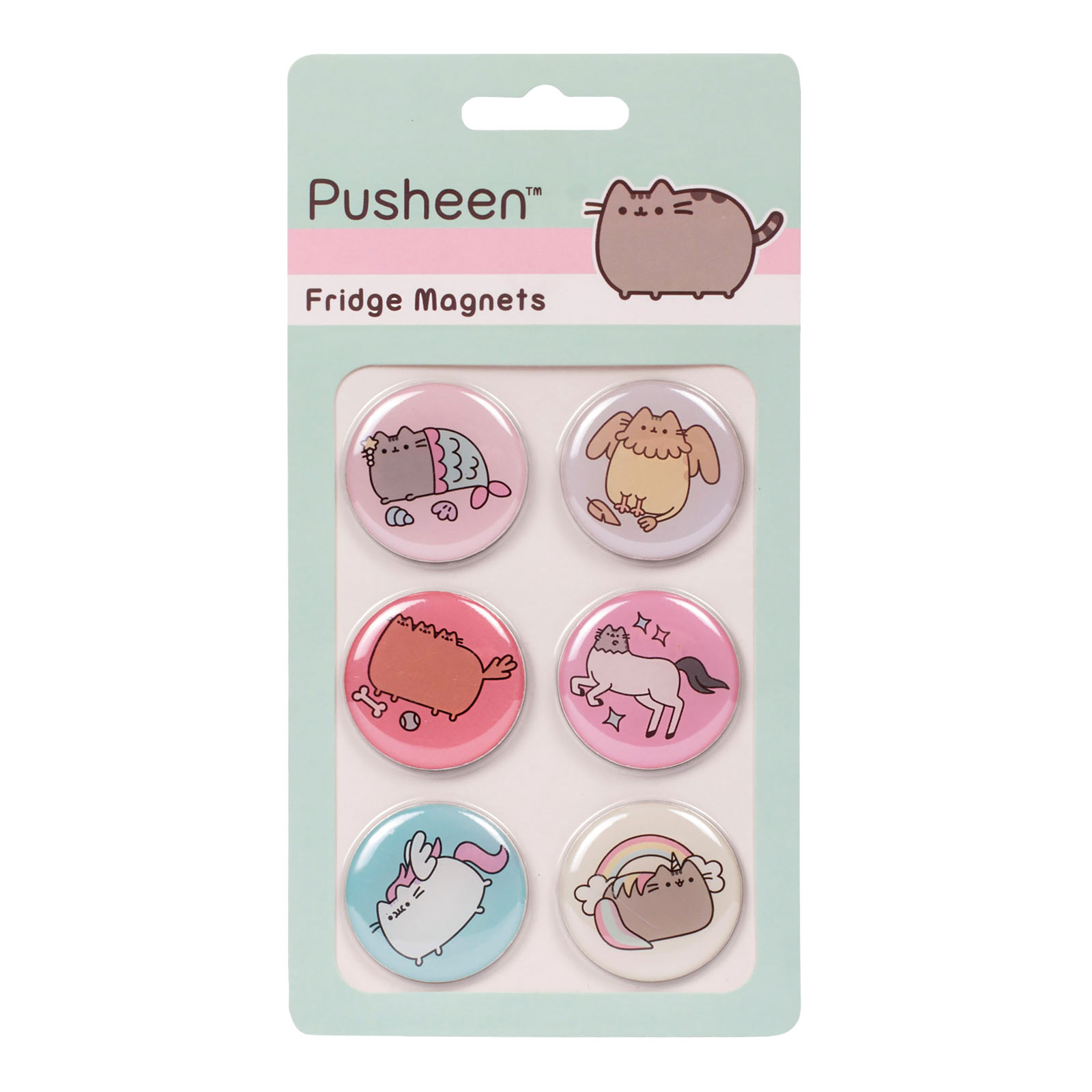 Pusheen - Ensemble de 6 aimants Button
