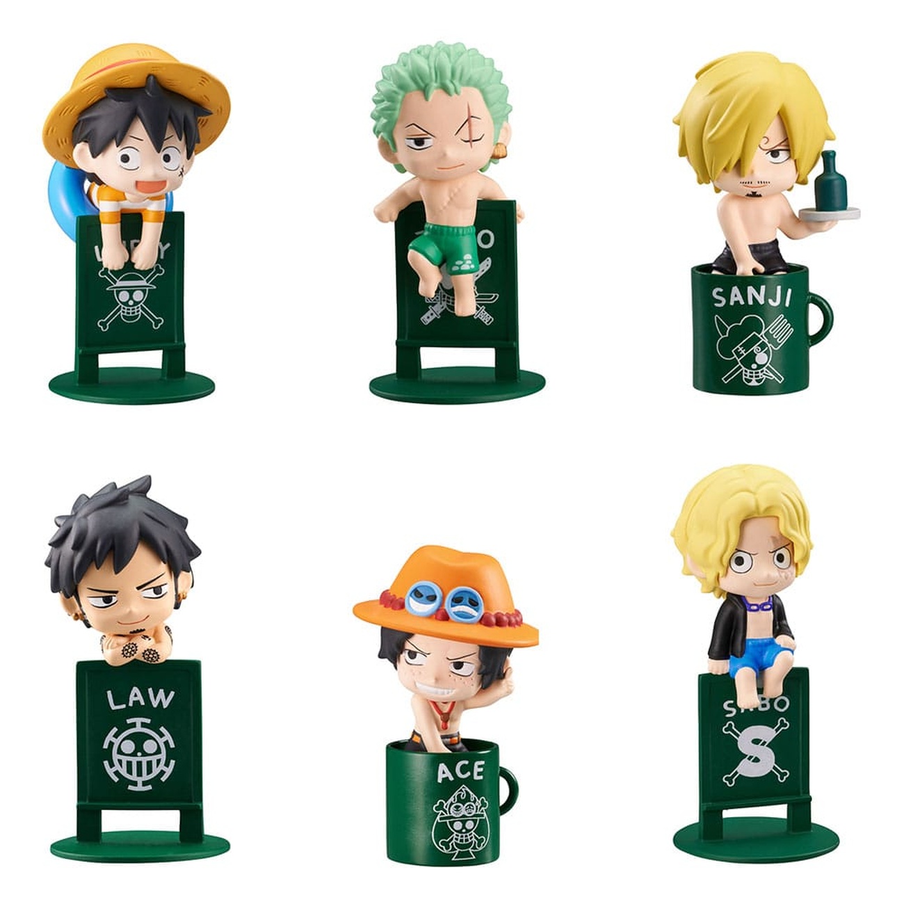 One Piece Ochatomo Series Figurines de collection Pirates Vacance 4 cm Assortiment (8)