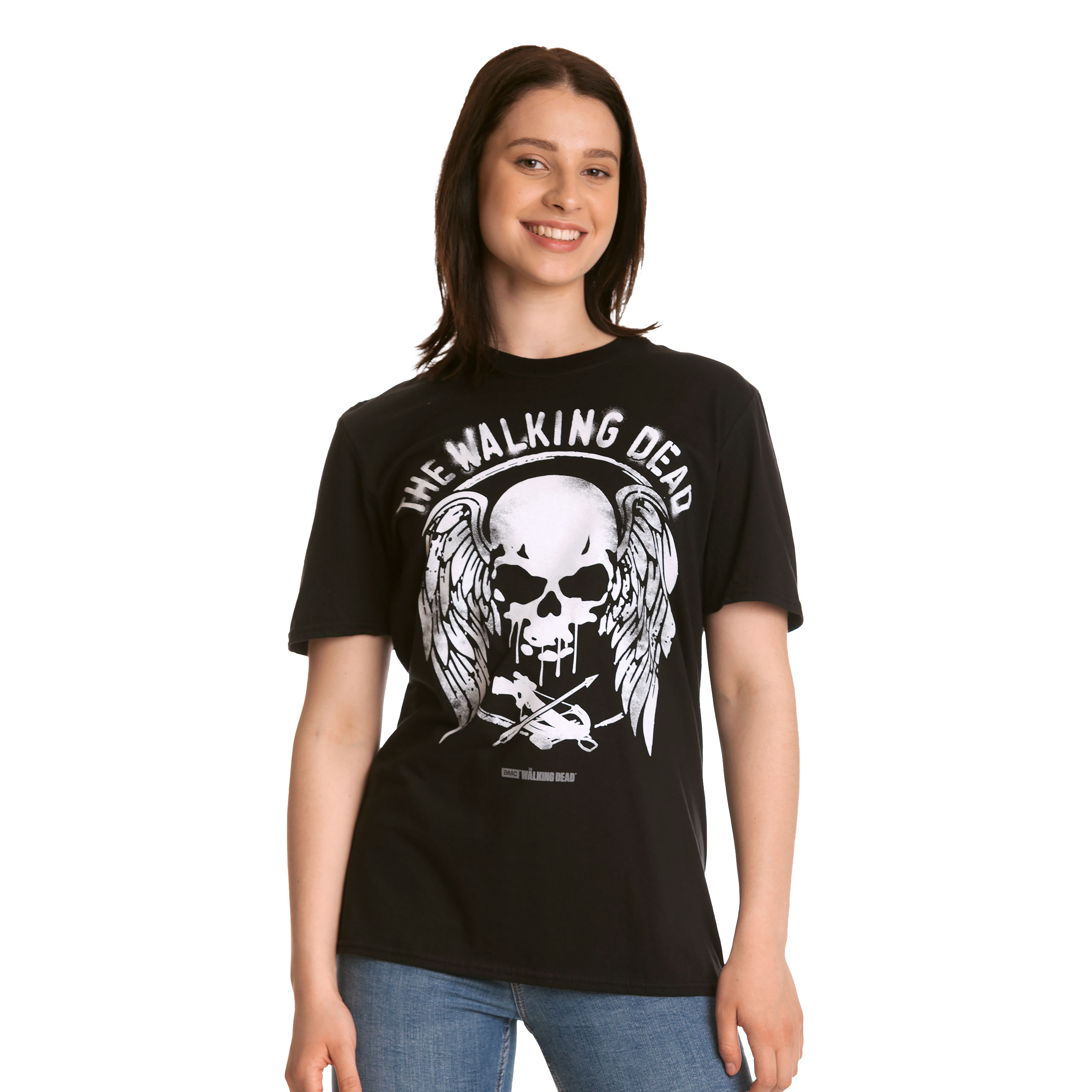 Walking Dead - Wings and Skull T-shirt zwart